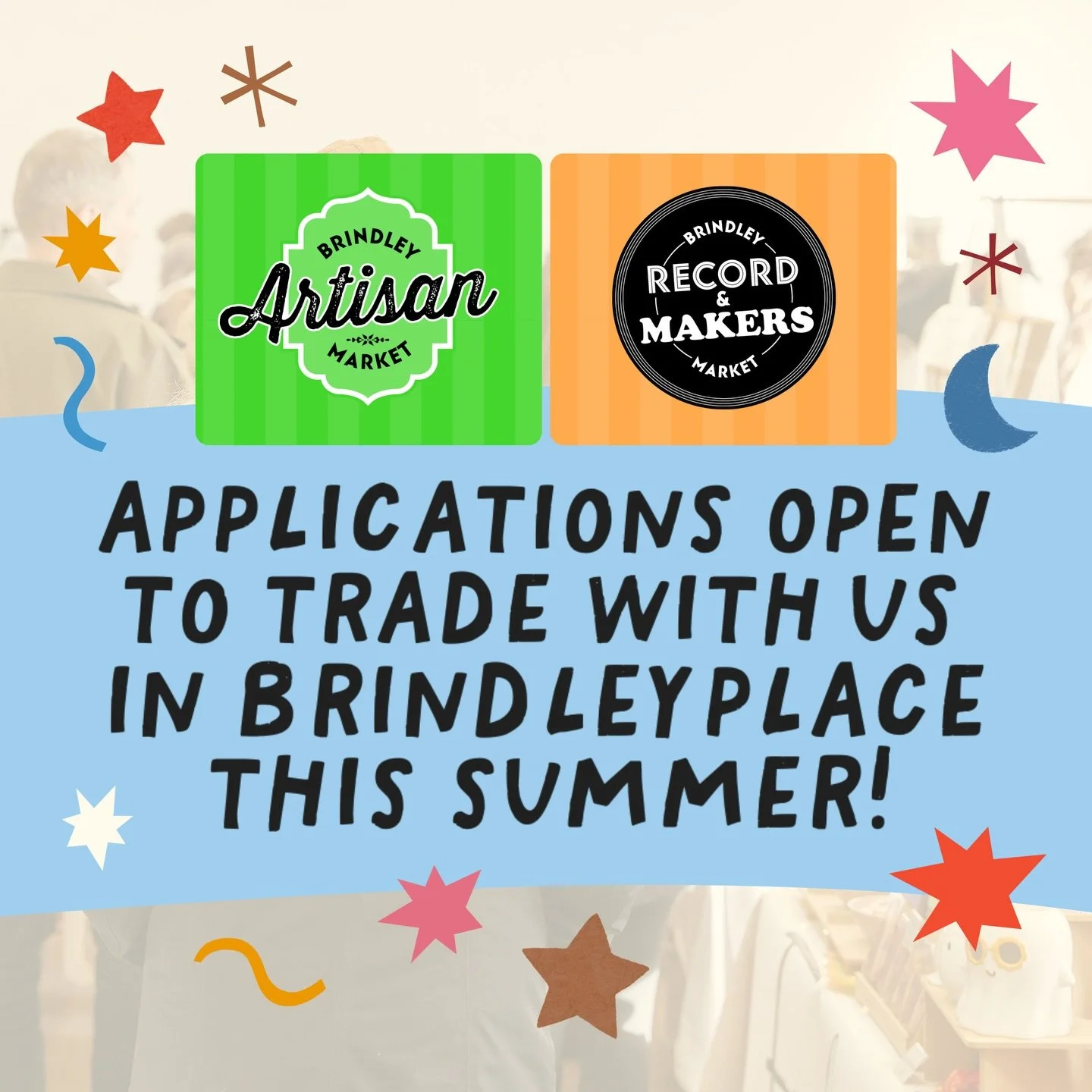 NOT A DRILL 🚨 After an incredible turn-out &amp; response to our Cherry Blossom Market with Brindleyplace; we&rsquo;re collaborating on a whopping eight dates this Summer, and I&rsquo;d love for you to trade there! 📣🌒🛒🛍️

Brindleyplace is now go
