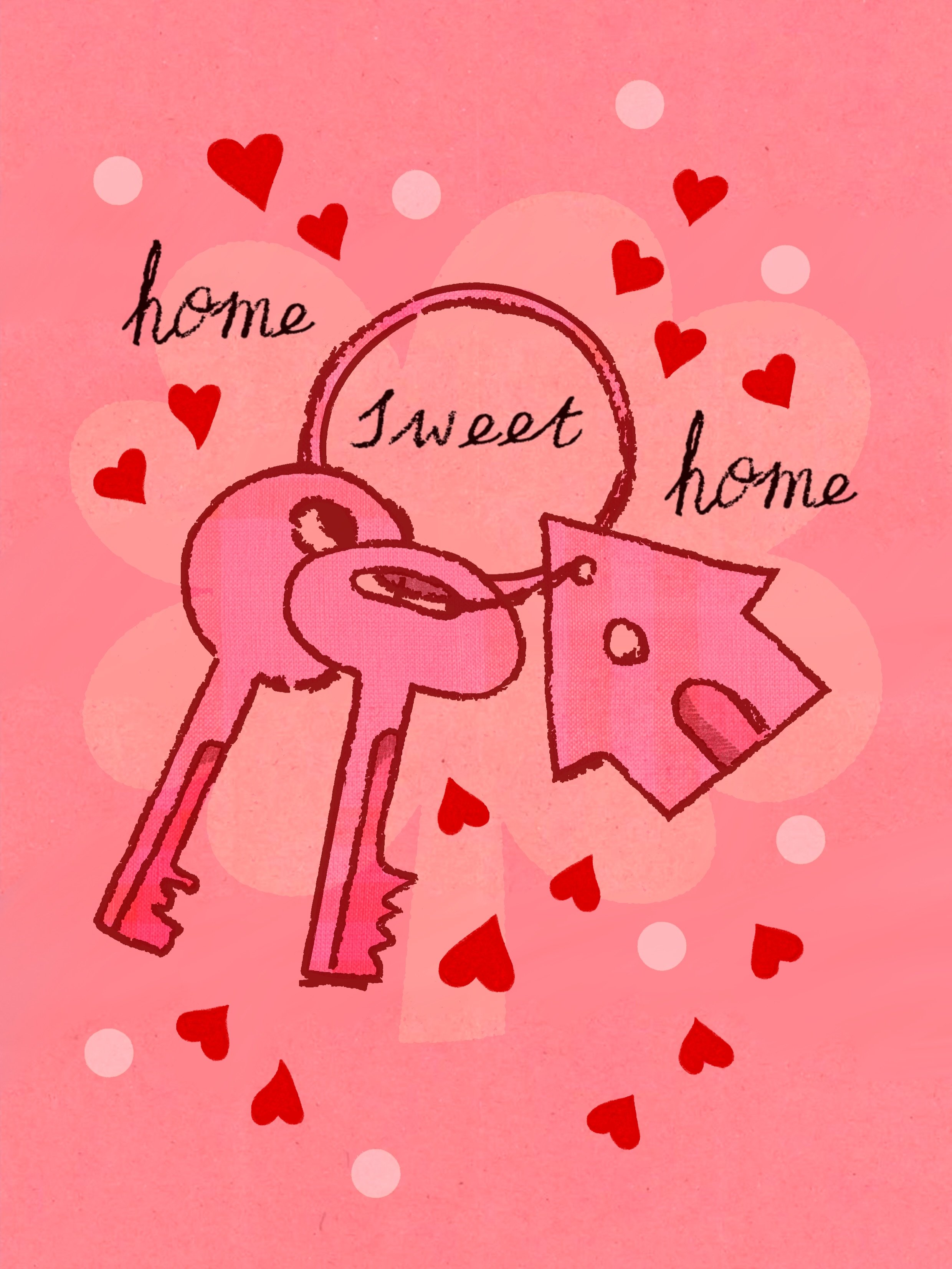 hello!!!! we bought a house!!!!!!!!! 💕💖💞🐻💘💫🏠🚪 here&rsquo;s a little illustration to celebrate ! it&rsquo;s been a stressful but exciting process , and it still doesn&rsquo;t feel real even if we&rsquo;ve been in for just over a month. but it&