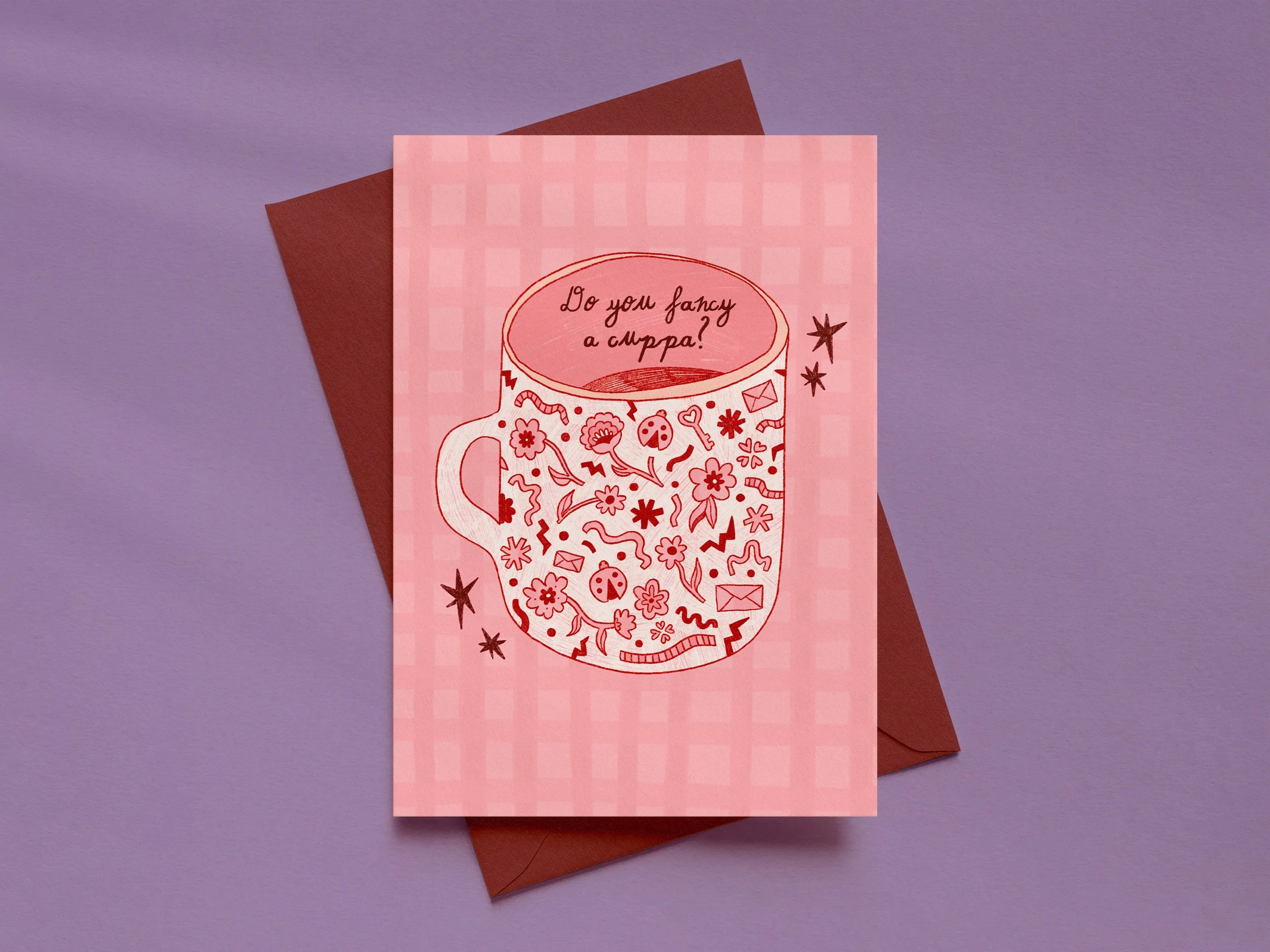 Do you fancy a cuppa? A6 ILLUSTRATED GREETING CARD