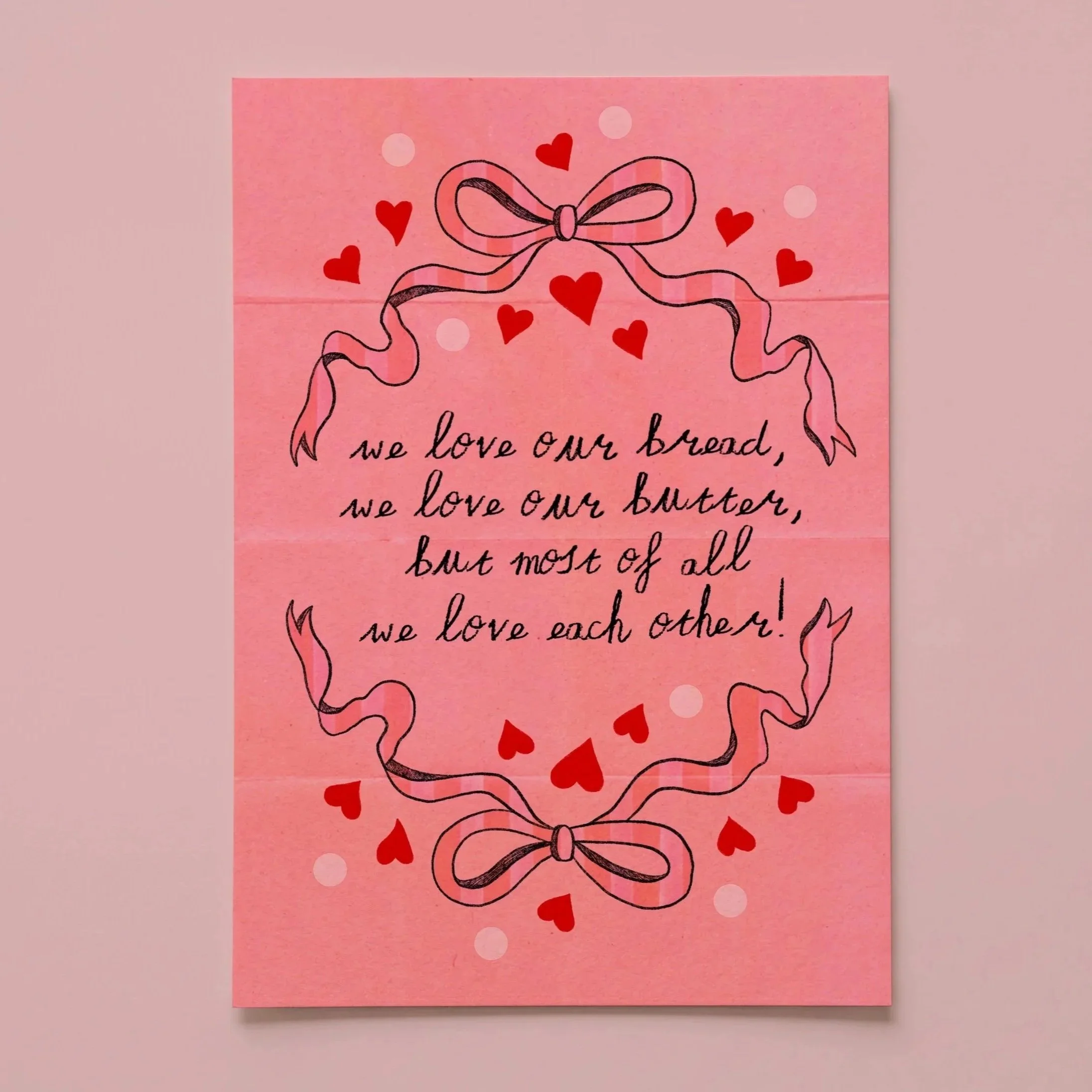 WE LOVE OUR BREAD, WE LOVE OUR BUTTER, ILLUSTRATED ART PRINT