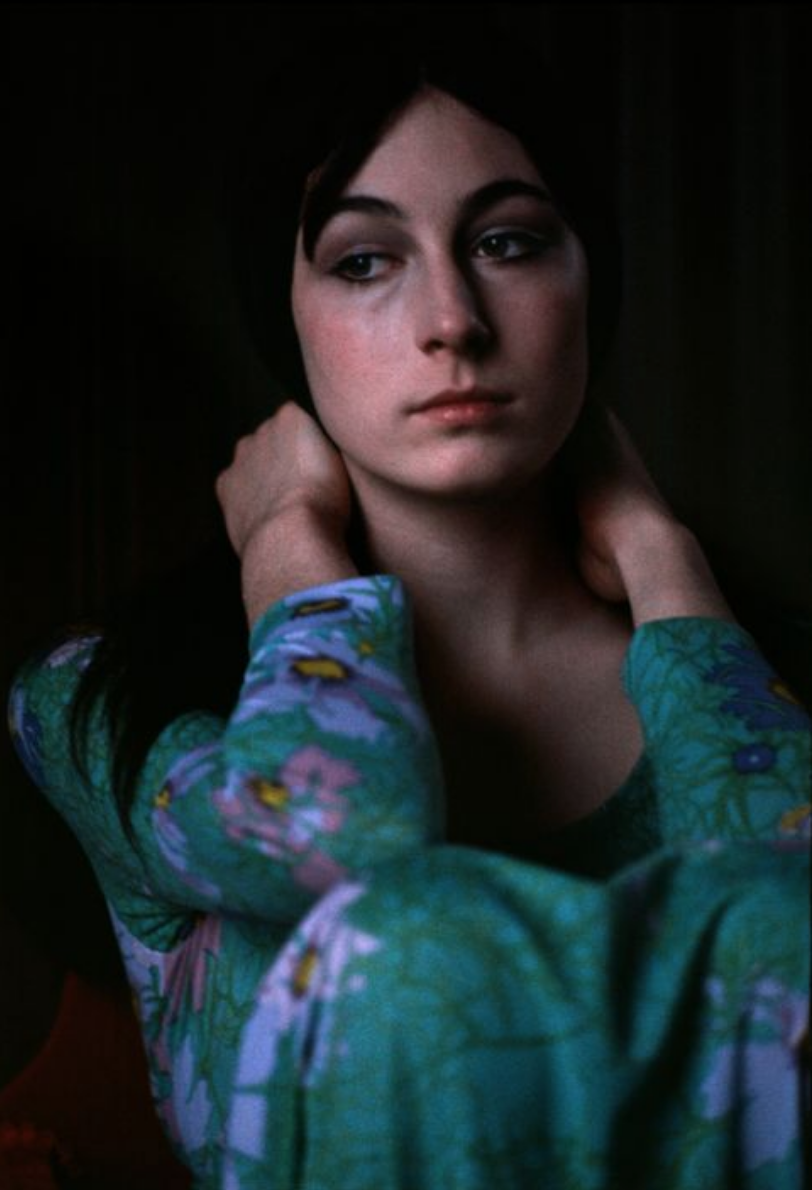 Actress Anjelica Huston during the filming of "A Walk with Love and Death”. 1968.