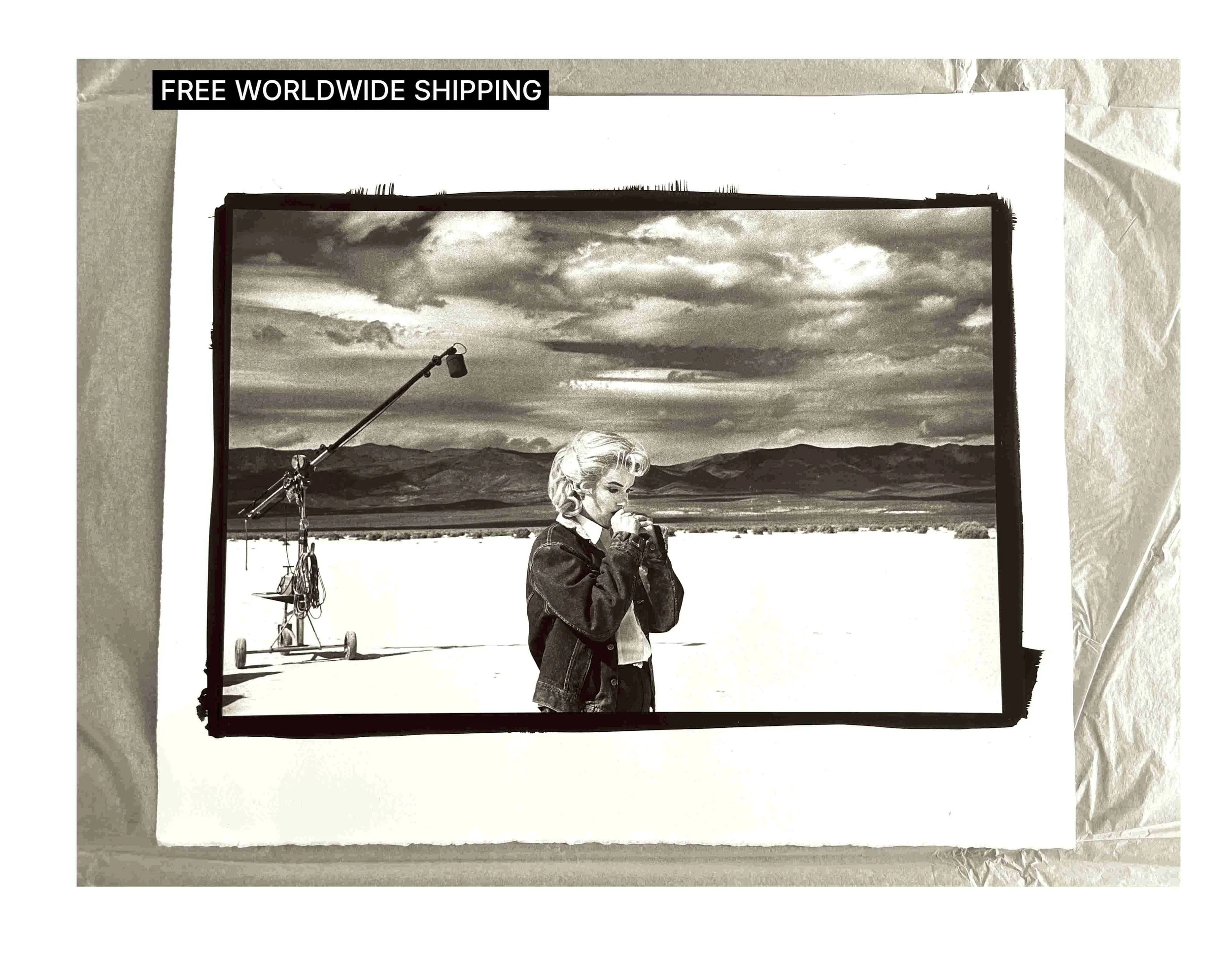 Platinum Print: Marilyn Monroe during the filming of The Misfits. Nevada, 1960