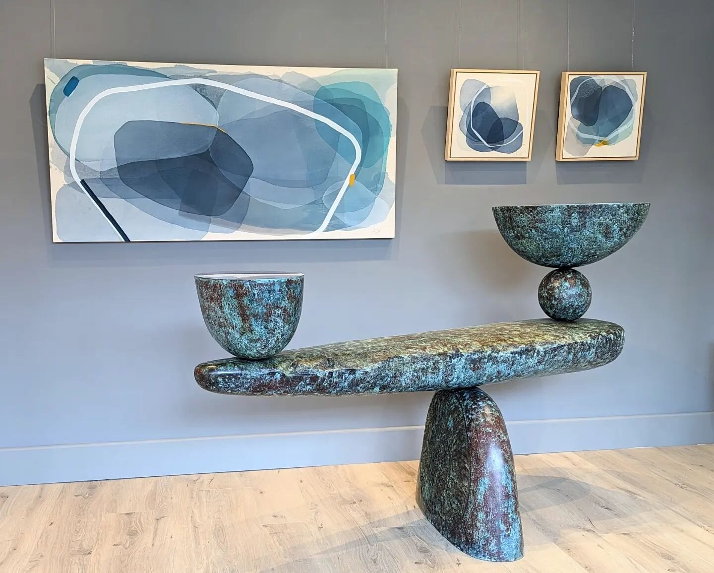 New in the gallery ✨ We are so excited to have these beautiful pieces by Jane Hunter gracing our gallery walls! @janehunterart 

Jane's wonderful mixed media pieces are inspired by landscape, nature and place and explore the symbiotic relationship we