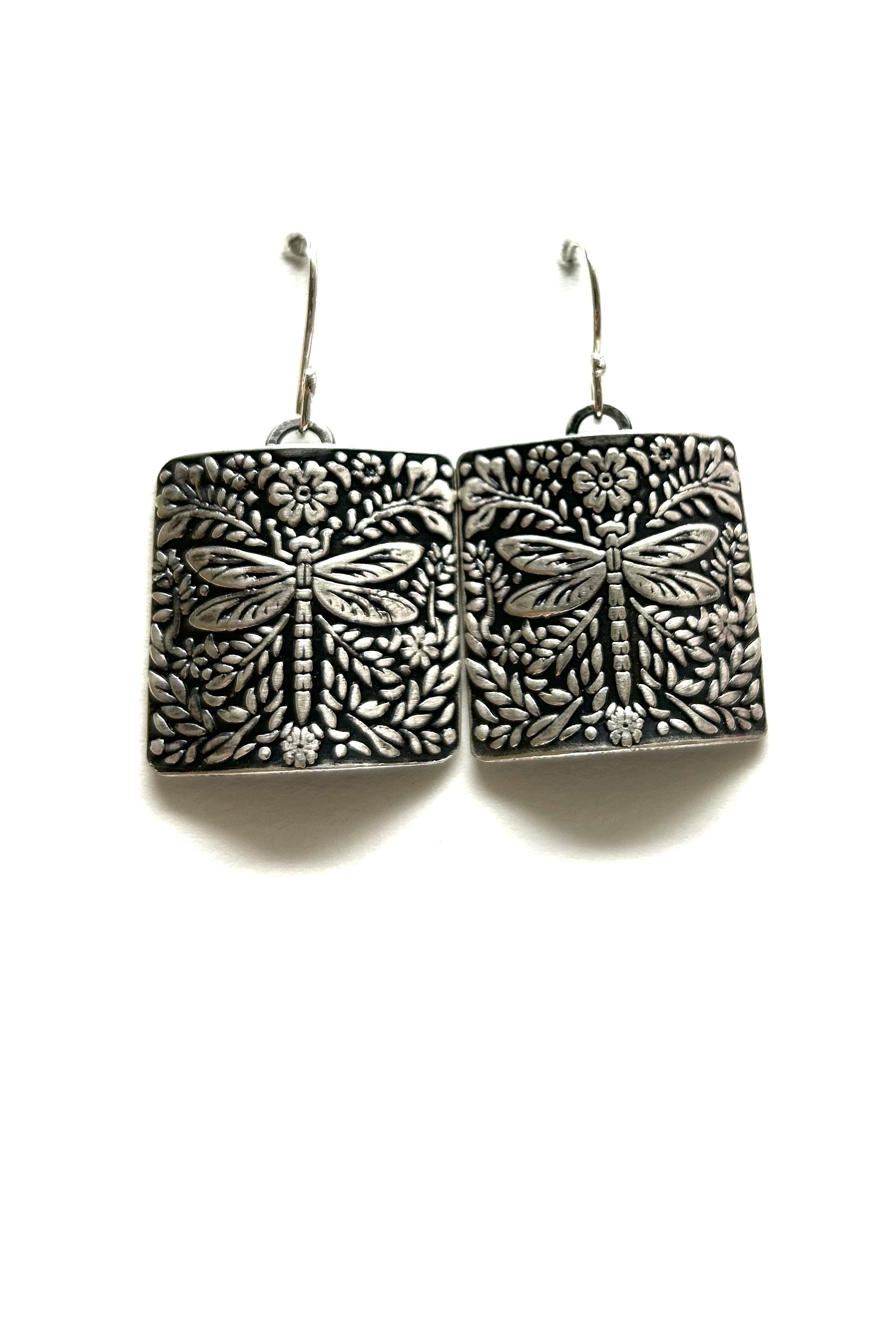 Silver dragonfly Earrings