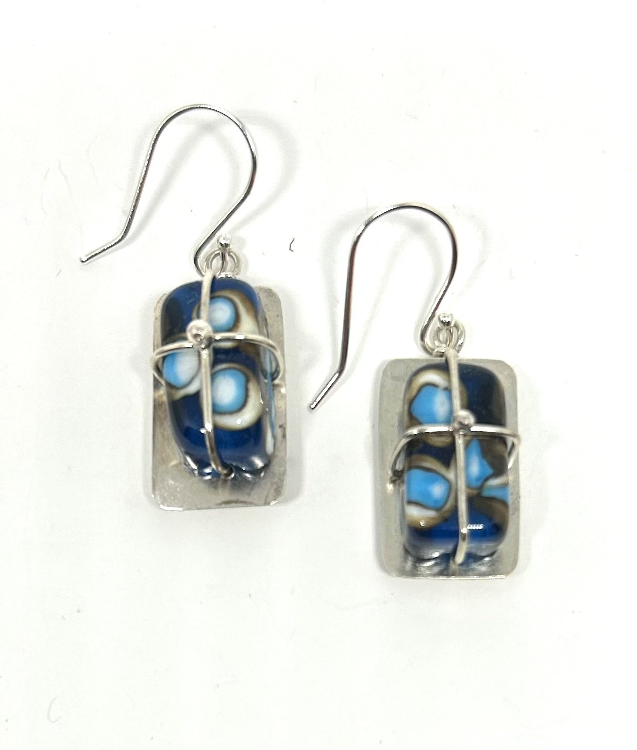 Silver and Glass Earrings