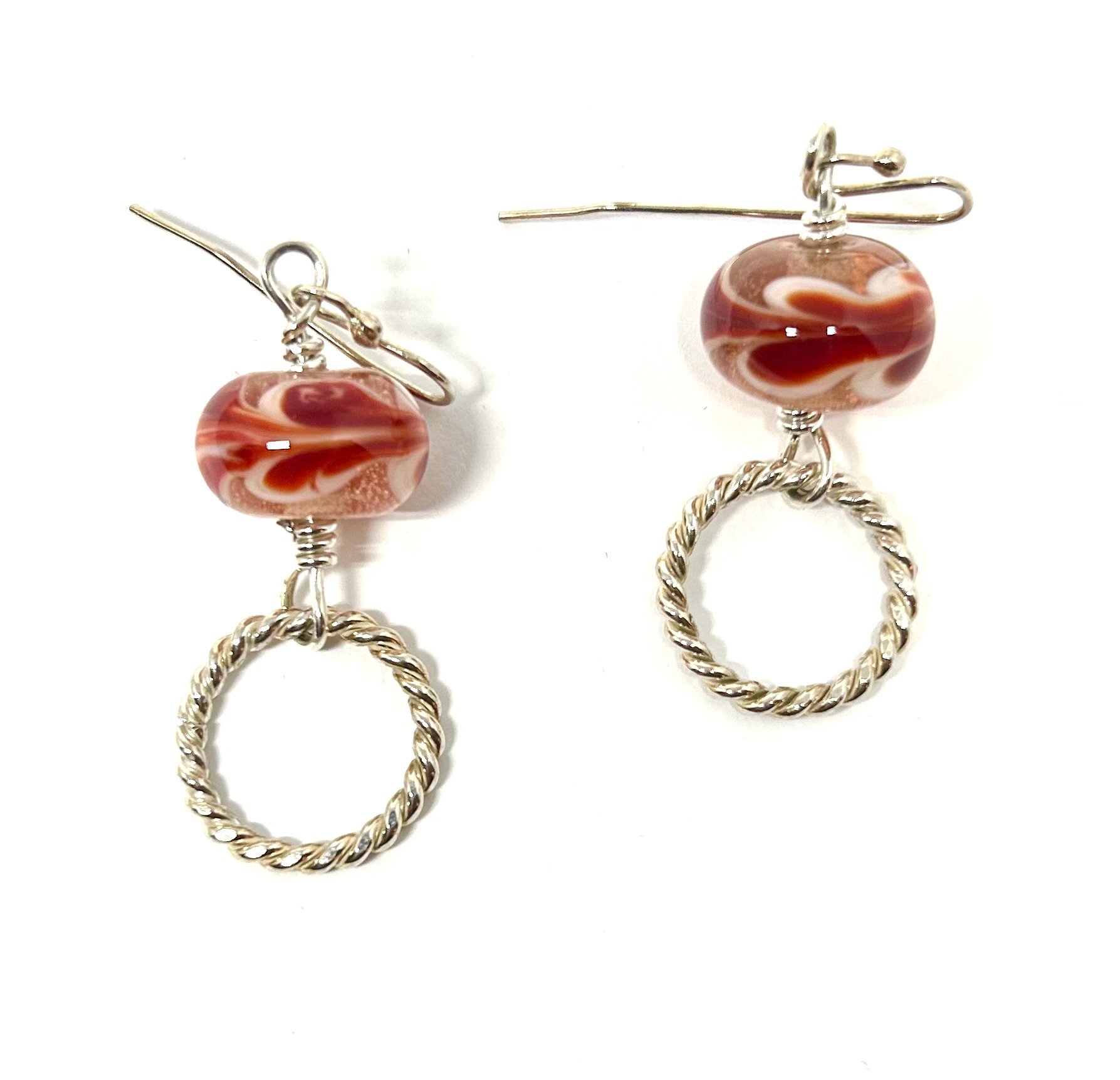 Red Heart earrings.