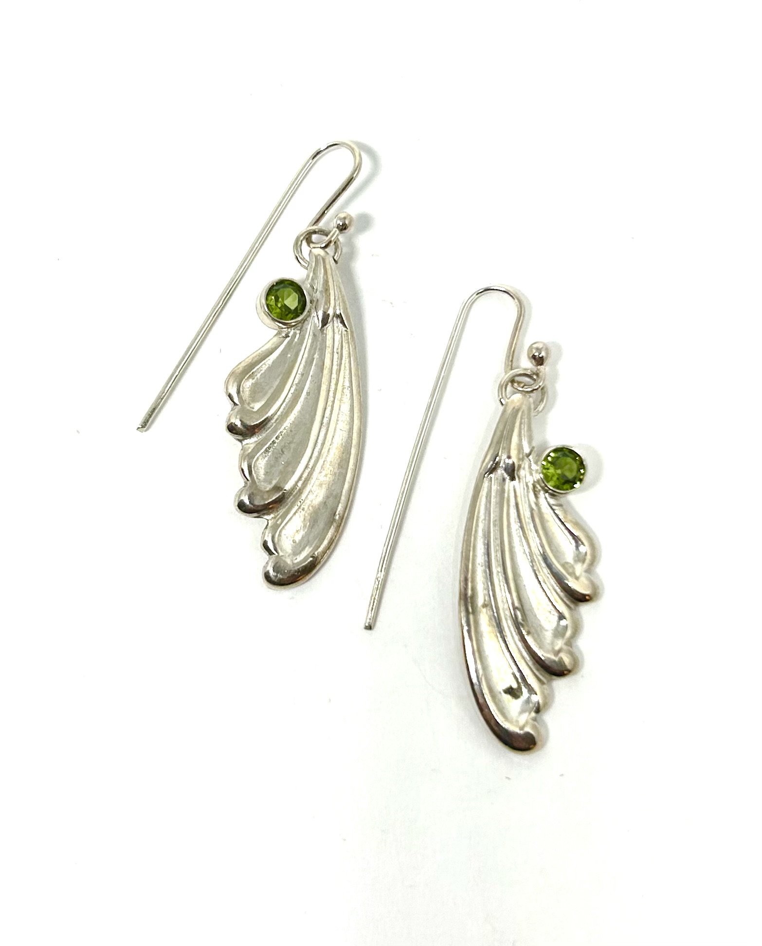 Silver and Peridot earrings