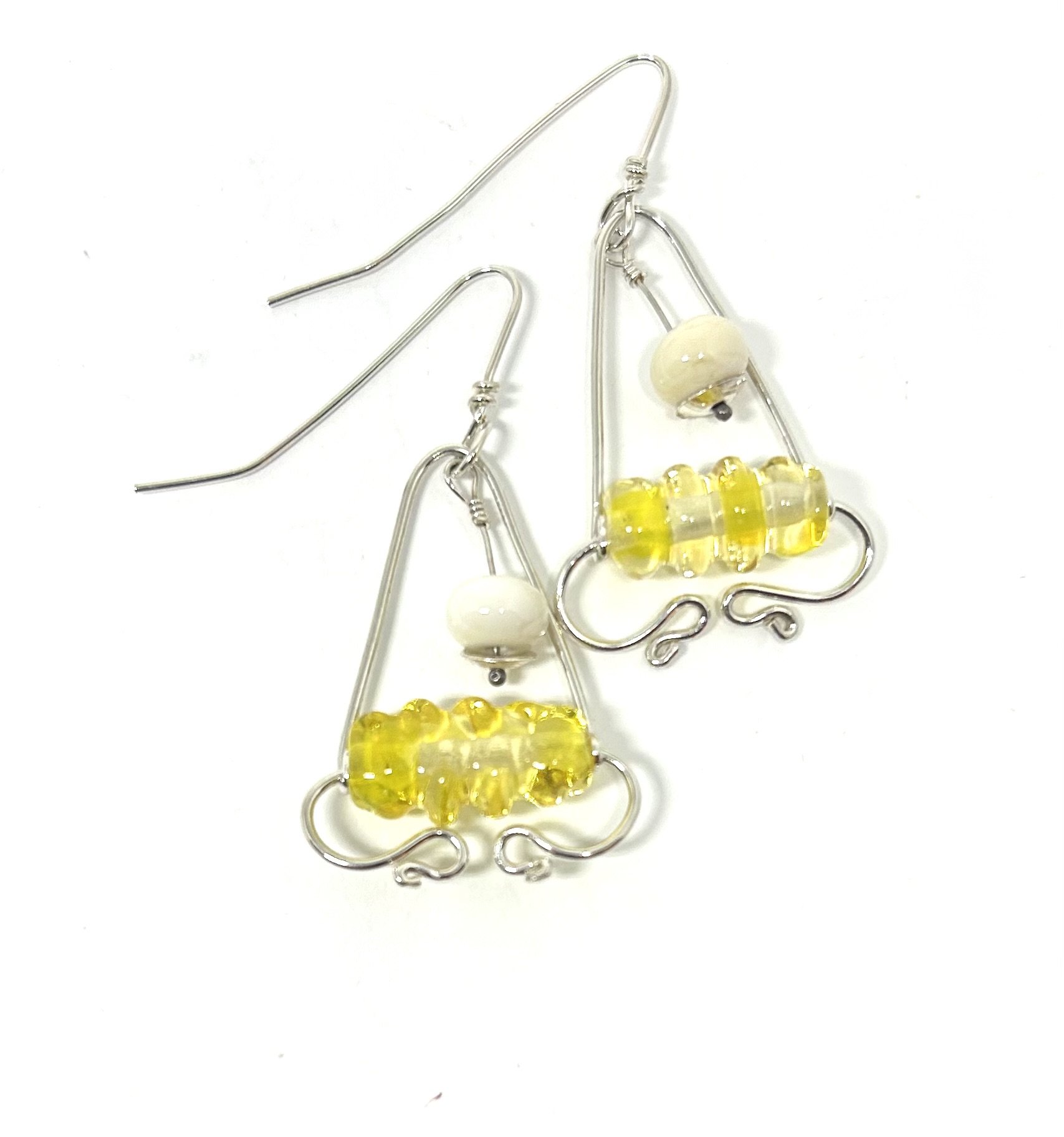 Yellow Victorian earrings