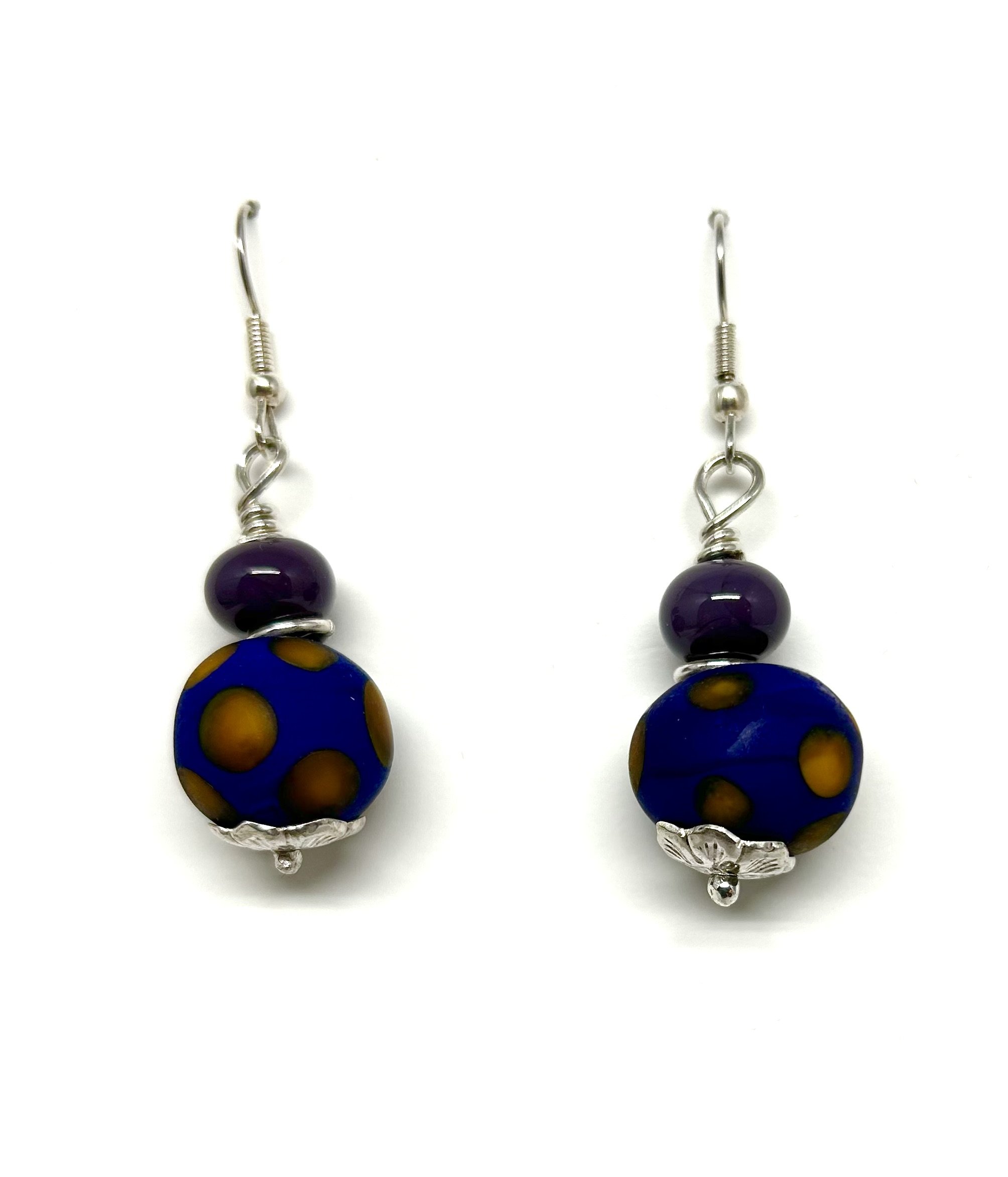 Purple bead earrings.