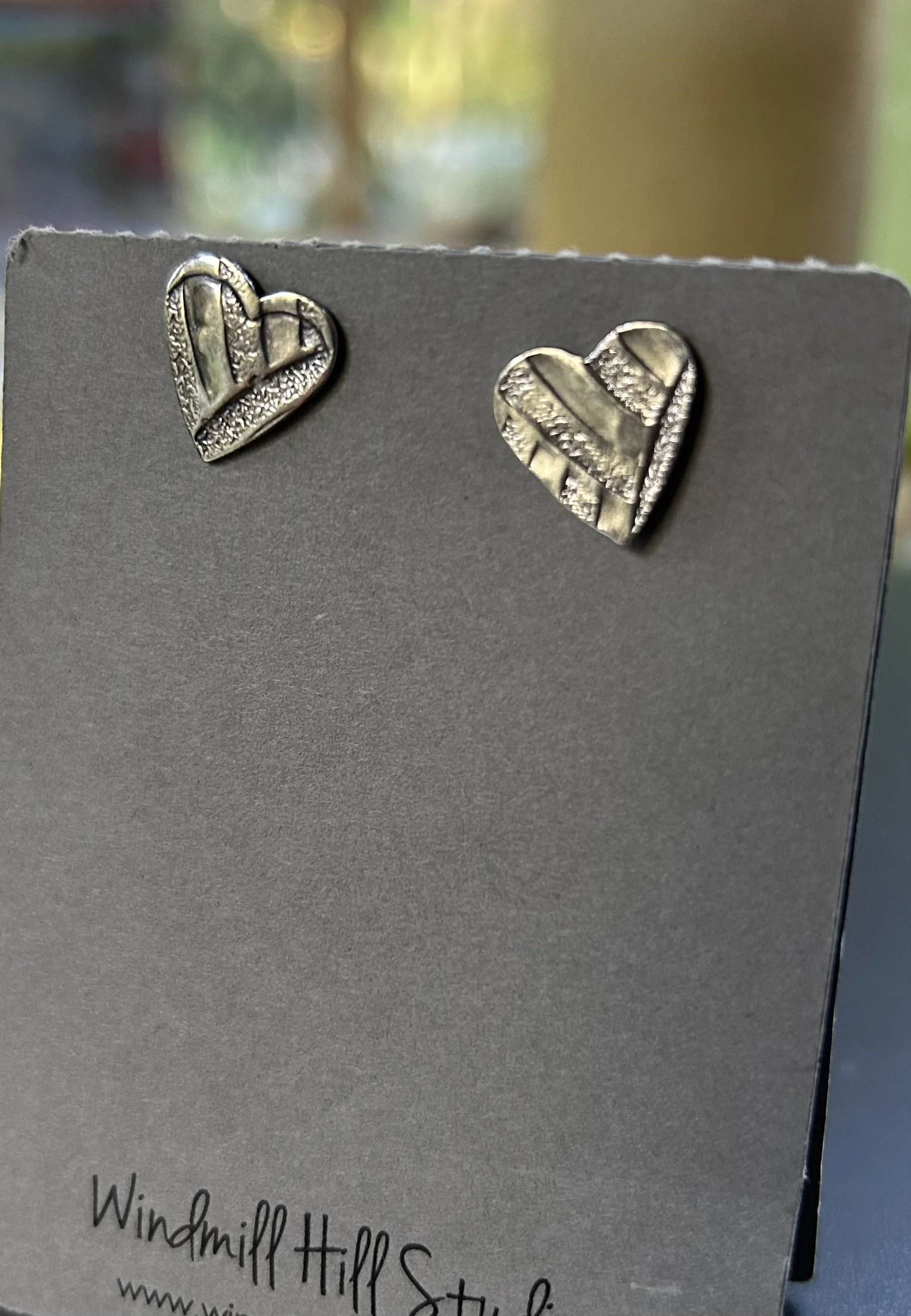 Silver heart earrings