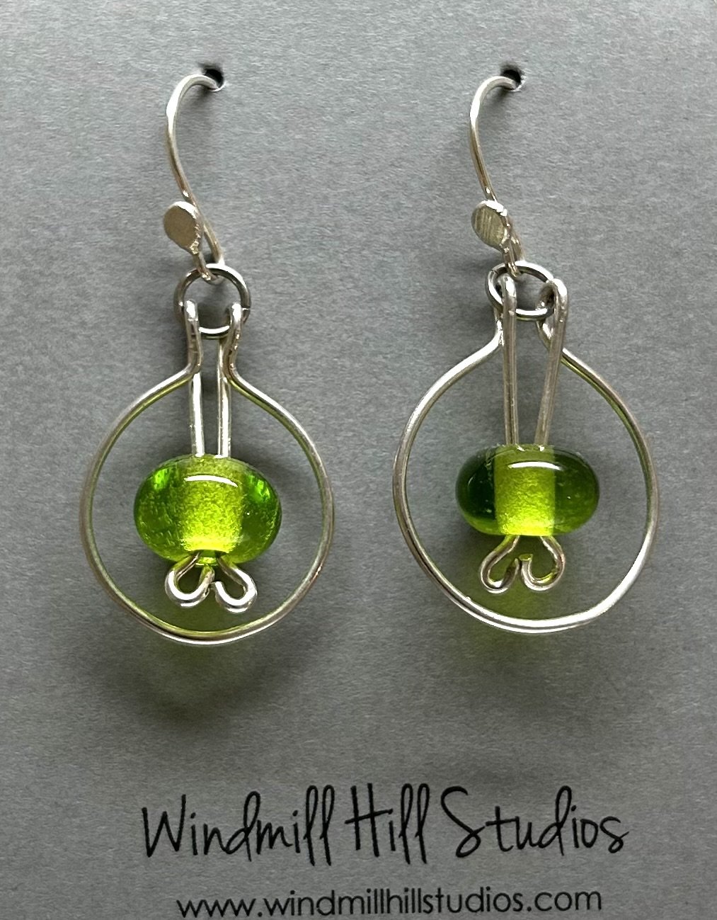 Green bead earrings