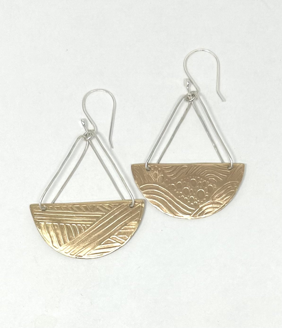 Brass and Sterling Earrings
