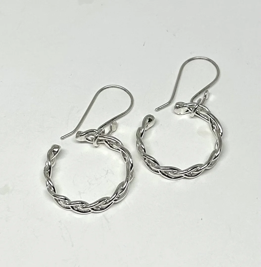 Sterling silver braid earrings