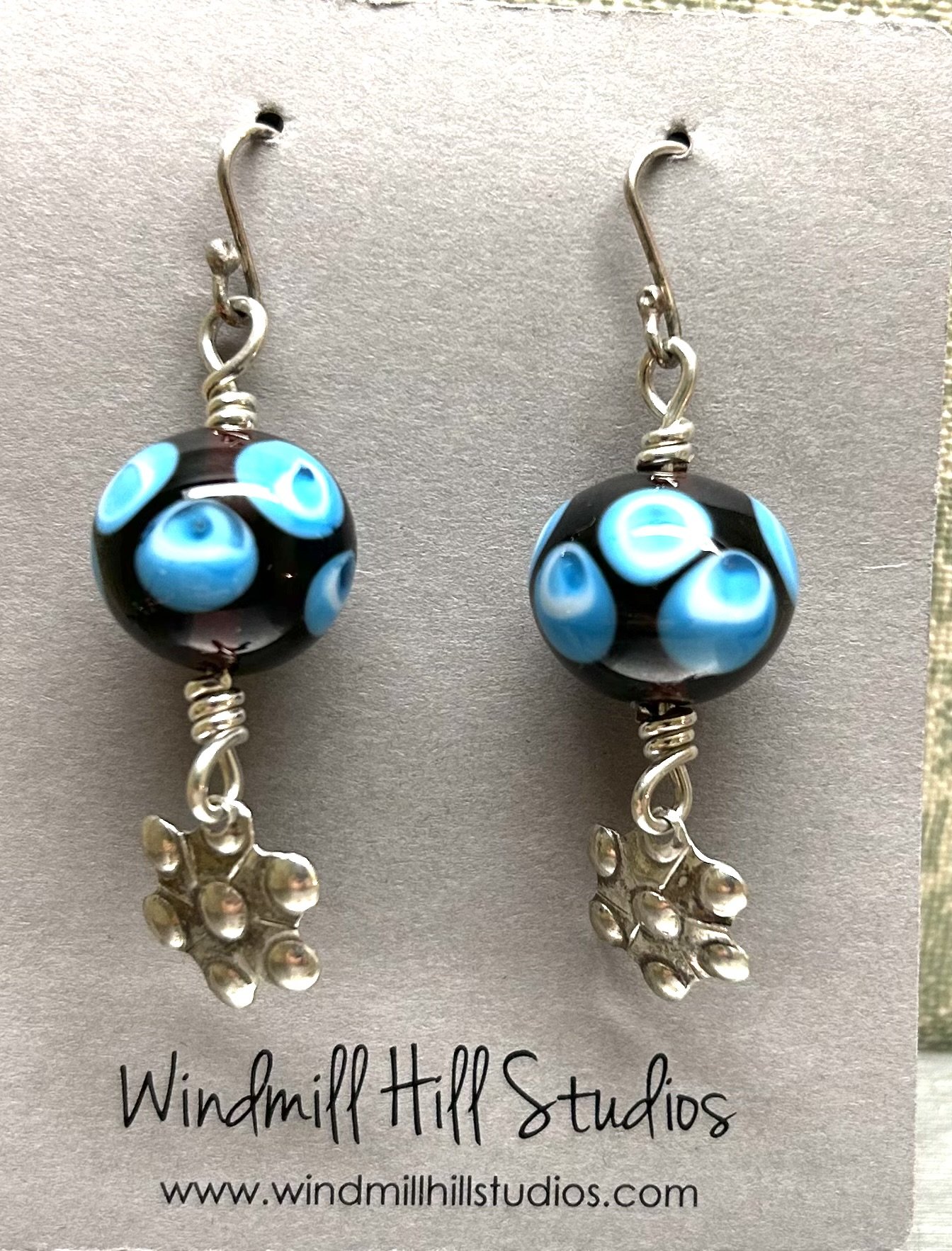 Blue bead earrings