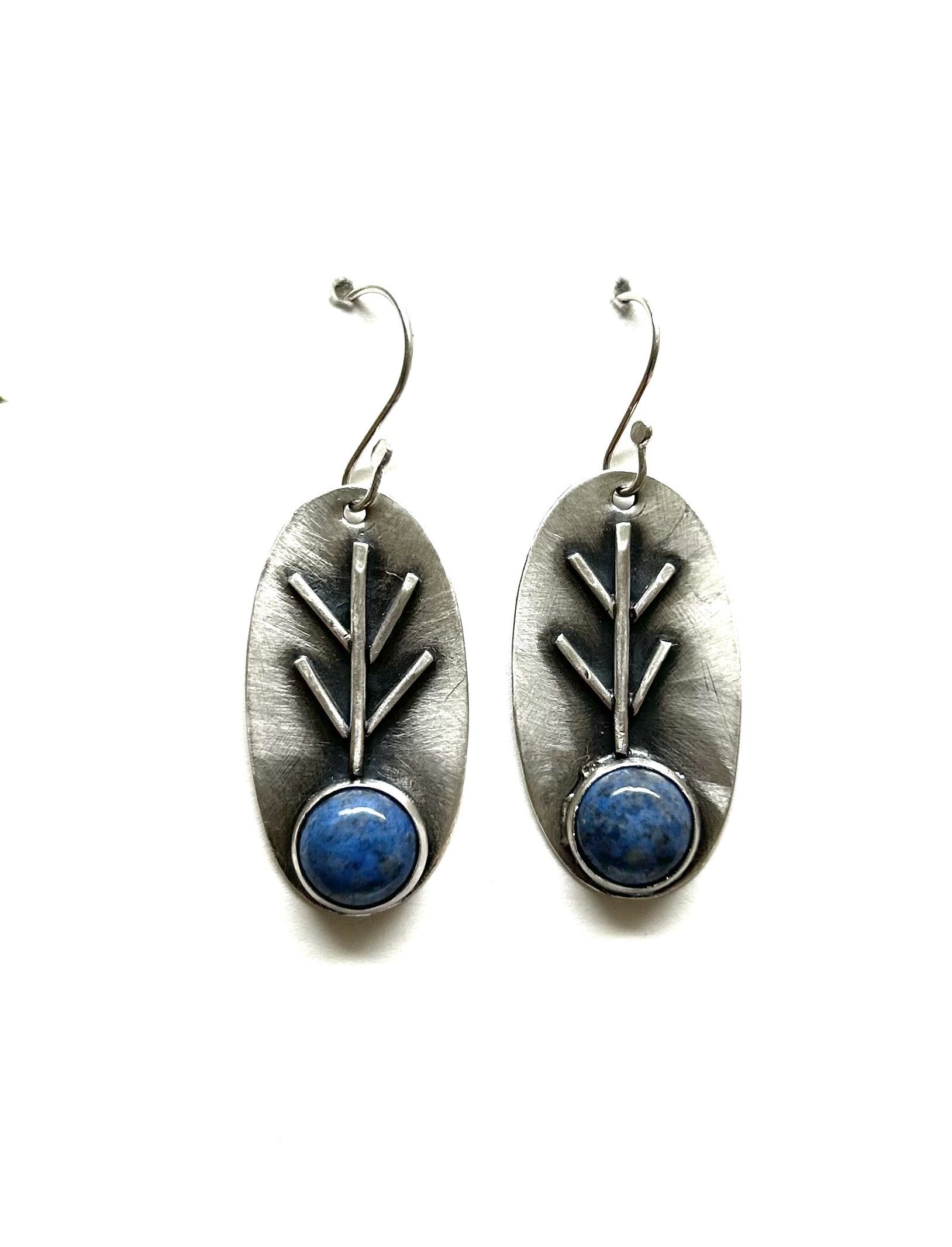 Silver and denim lapis Earring