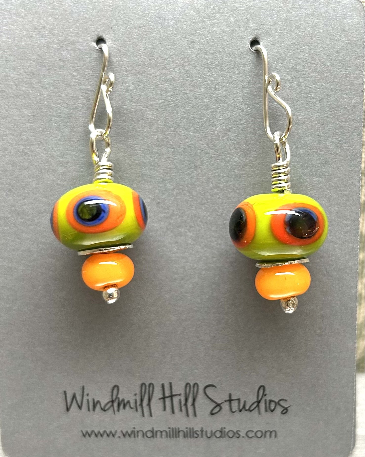Green and Orange earrings
