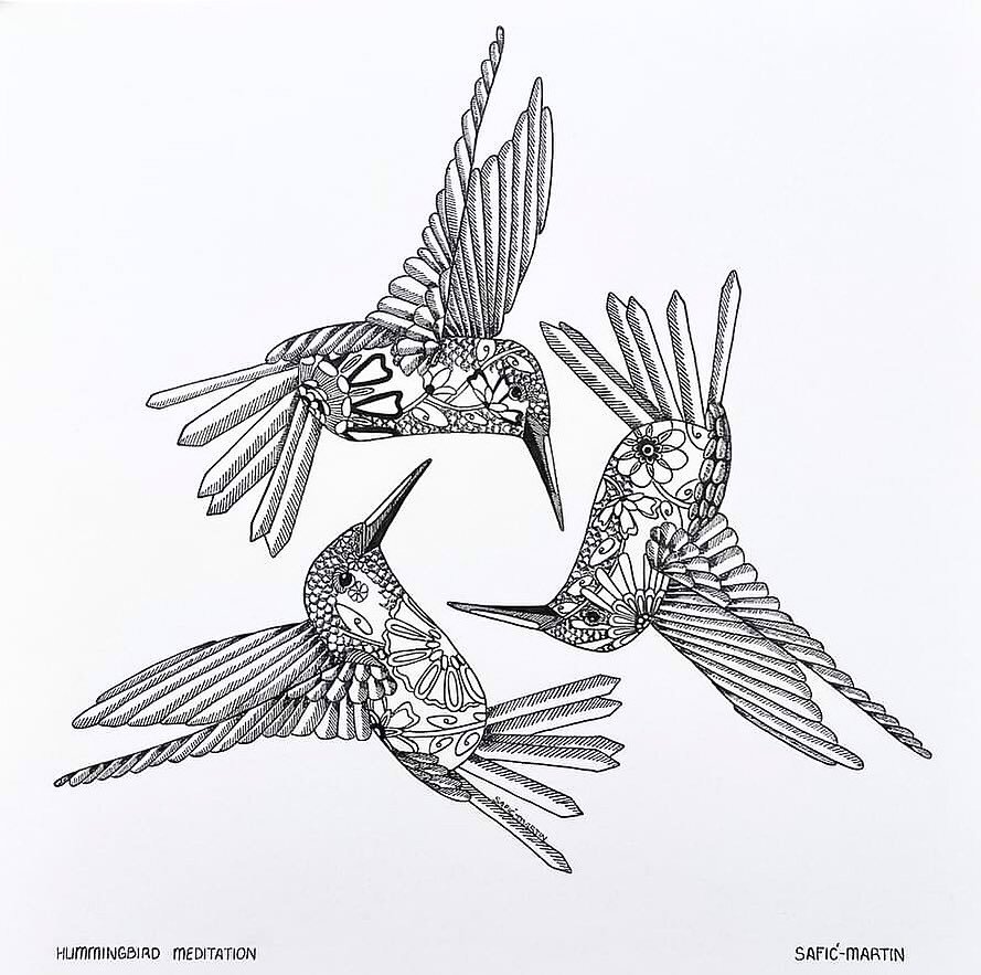 Hummingbirds. $50
Original pen work on 9x9in mixed media paper.

#tiarasaficmartinart #illustrationnow #penart #penwork #illustration #blackwork #hummingbird #mandala #art #mandalaart #pendrawing #blackandwhite #artsy #artistsoninstagram #artofinstag