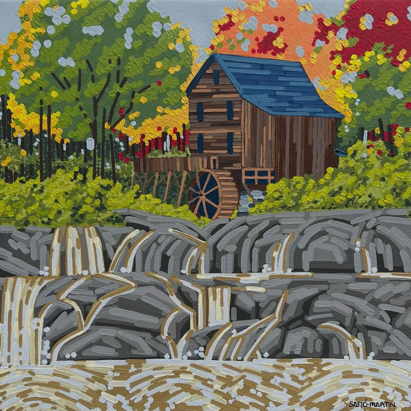 Glade Creek Grist Mill. 
Acrylic on 12x12x1.5in canvas.
One of the pieces that will be available during the (Autumn) Square Foot Show!

Find more details @squarefootshow 

#tiarasaficmartinart #acryliconcavas #art #acrylicartwork #gladecreekgristmill