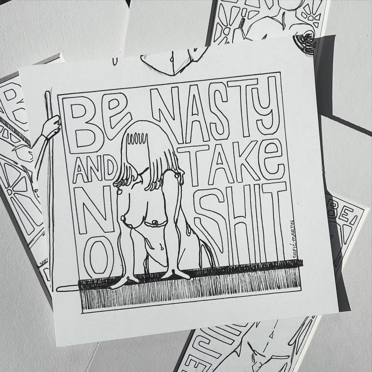 Created a bunch of small pieces from some old figure drawing practice. Don&rsquo;t forget that the next No Kings protest is this Saturday.

#tiarasaficmartinart #figuredrawings #nokingsday #takenoshit #thefutureisfemale