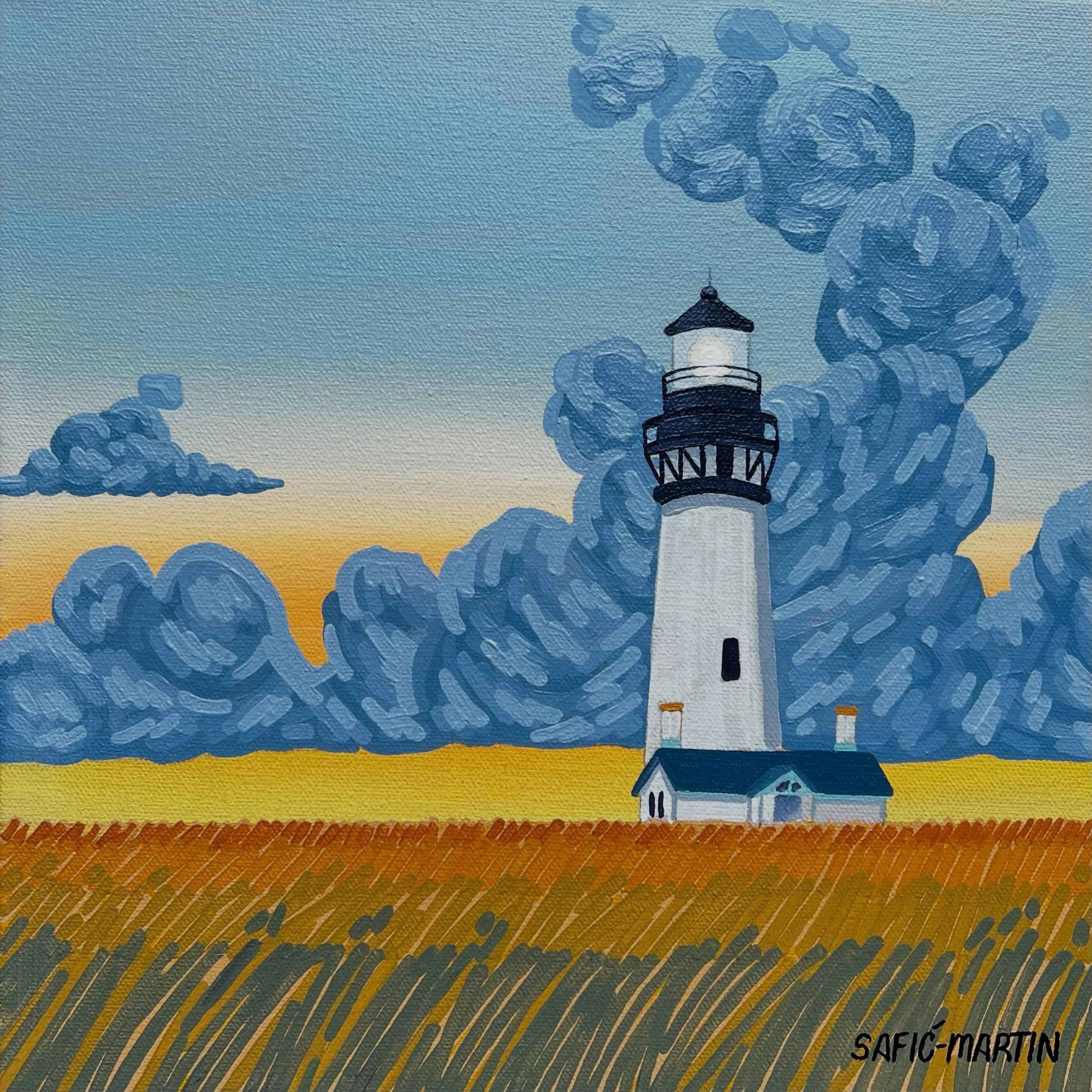 Yaquina Head Lighthouse, Oregon. $125
Acrylic on 12x12x1.5in canvas.

#tiarasaficmartinart #yaquinaheadlighthouse #oregonart #100dollarbaby #taubmansidewalkartshow