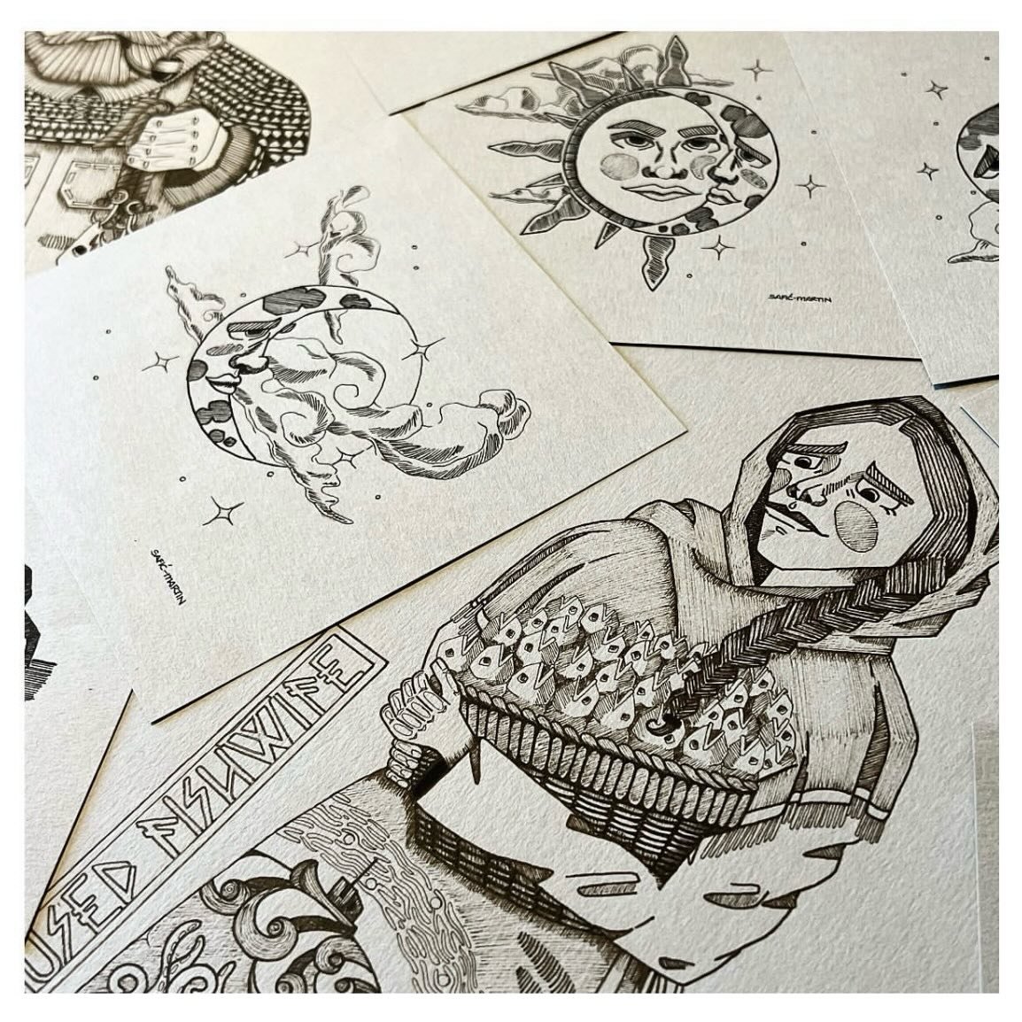 Now that my FisherFolk piece has sold. I&rsquo;m thinking it might be time to create another one with the Fish Wives. 

#tiarasaficmartinart #fisherfolk #penart #illustration #nordicart