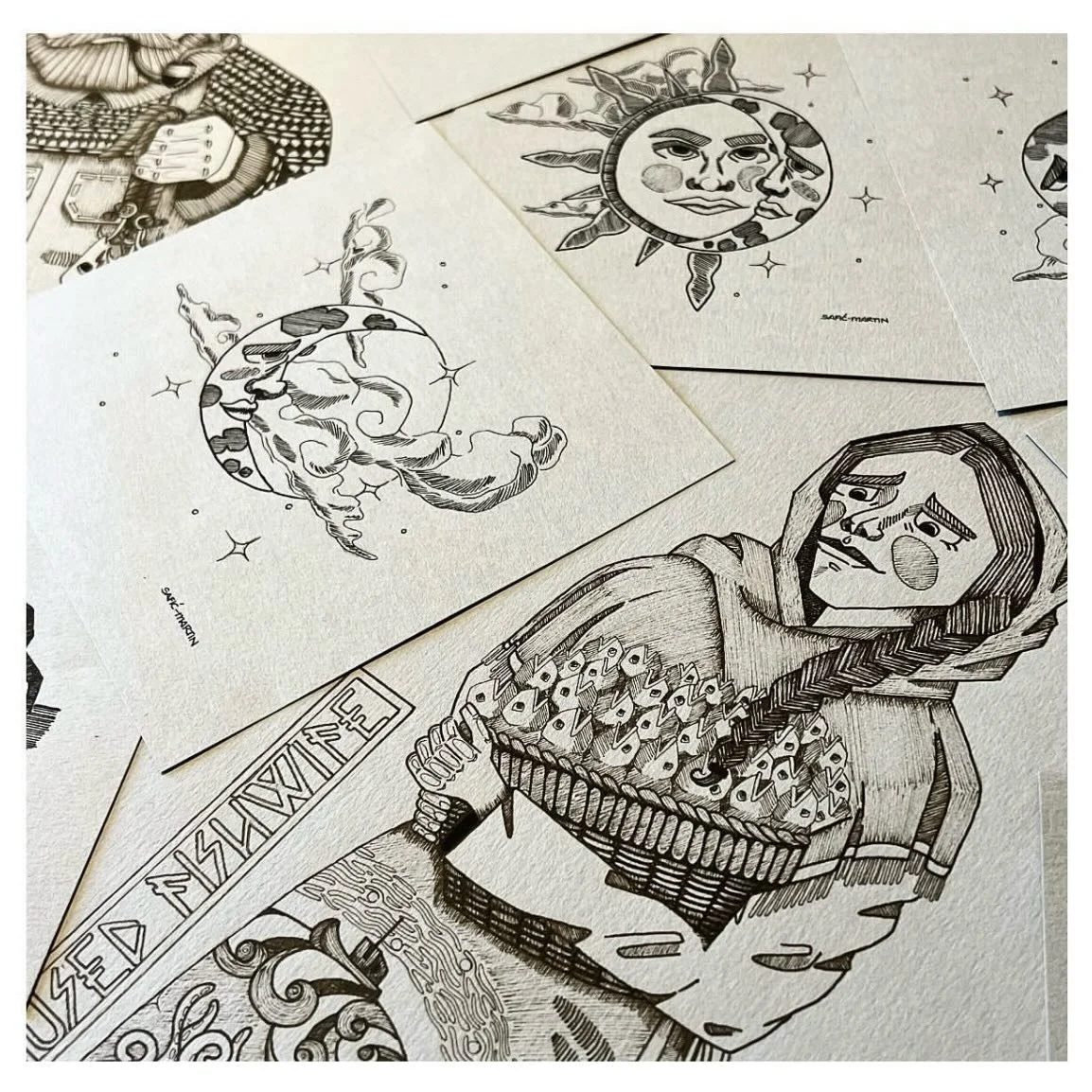 Now that my FisherFolk piece has sold. I&rsquo;m thinking it might be time to create another one with the Fish Wives. 

#tiarasaficmartinart #fisherfolk #penart #illustration #nordicart