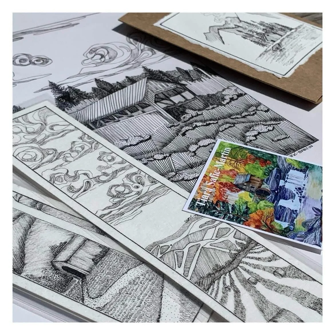 Throwback to this fun little flat lay.

#tiarasaficmartinart #illustration #artflatlay #penart #originalart
