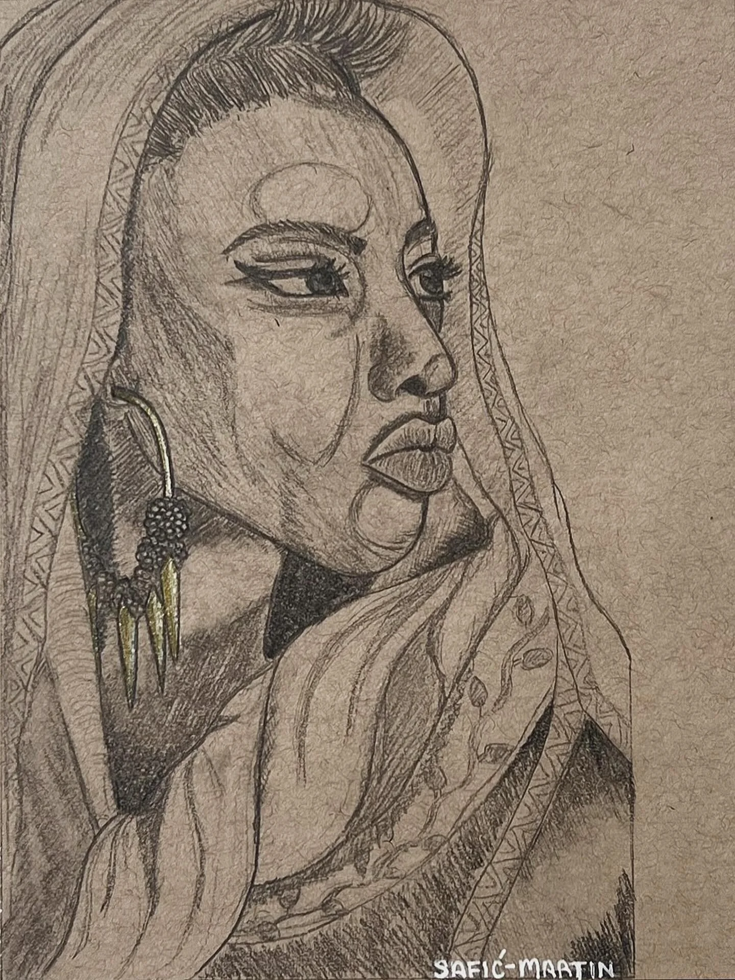 An oldie, but a goodie.
One of my first portrait attempts from 2018. Excited to see how I&rsquo;ve improved.

#tiarasaficmartinart #portraitpractice #drawing #illustration #portrait