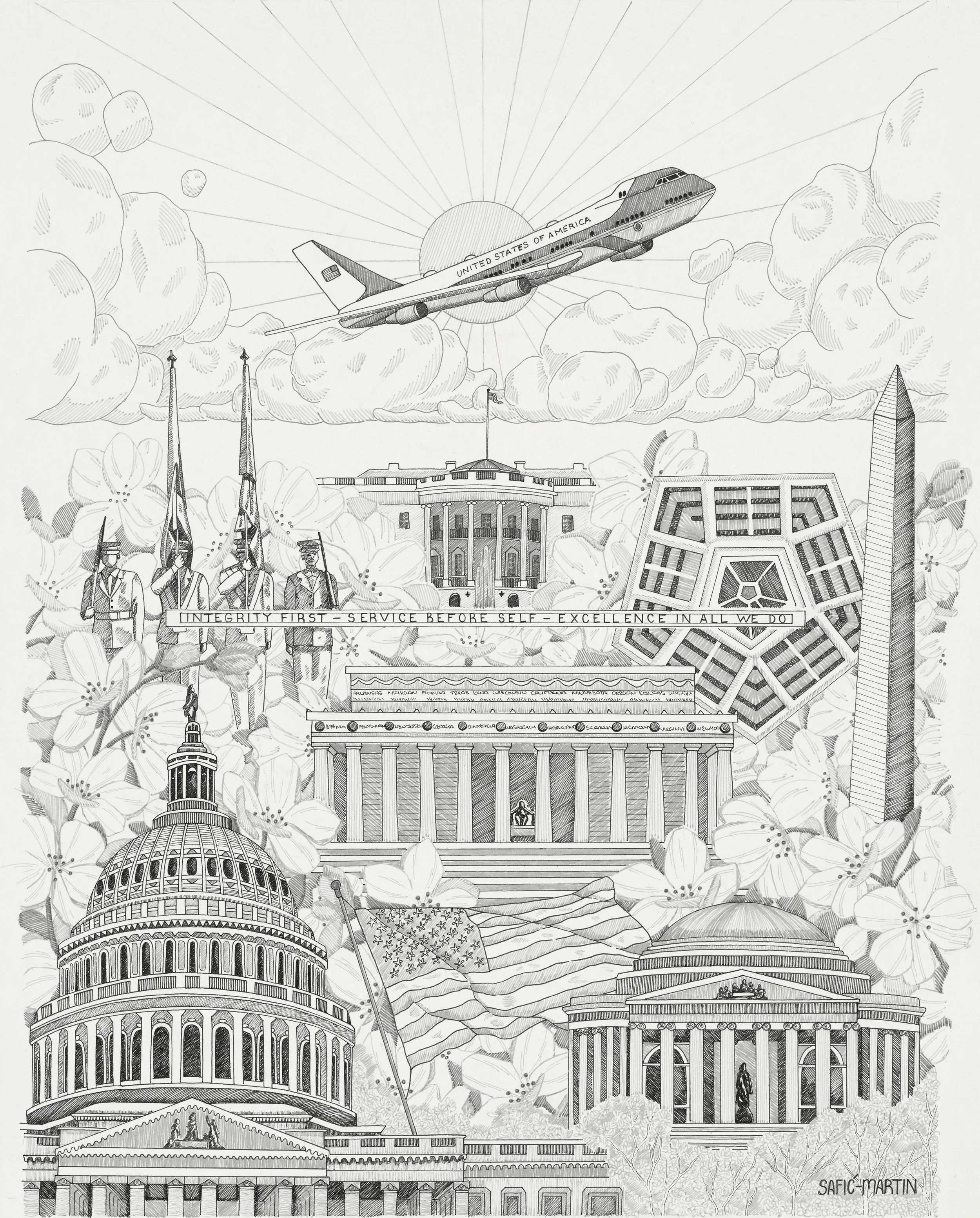 Washington DC - Air Force Pen Art