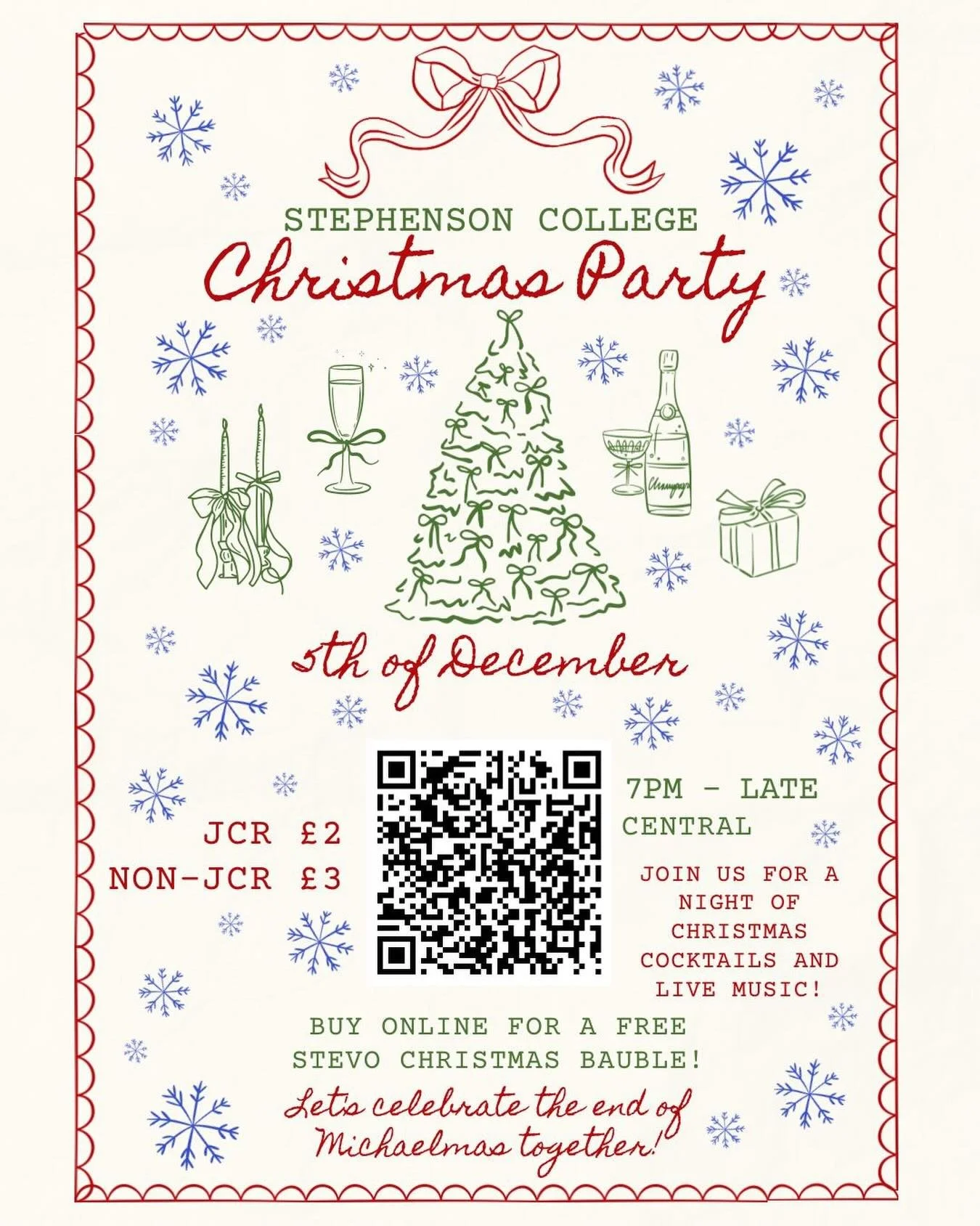 🎄🌟 It&lsquo;s time to celebrate the end of michaelmas!❤️
tickets for stevo christmas party THIS FRIDAY are available online NOW!🌟🎄

prebook your ticket online for a free stevo bauble, festive cocktails and some live christmas tunes!🌟🥂

(tickets