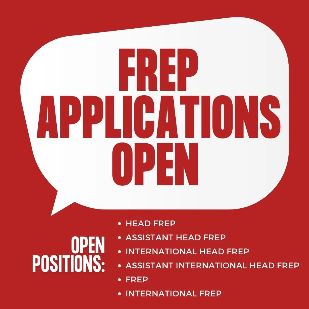 Frep applications are now open!

Do you want to welcome in the new students in September, get involved in college, and really foster the Stephenson environment? Then maybe frepping is for you!

Apply with the link in the bio, but don&rsquo;t delay, y