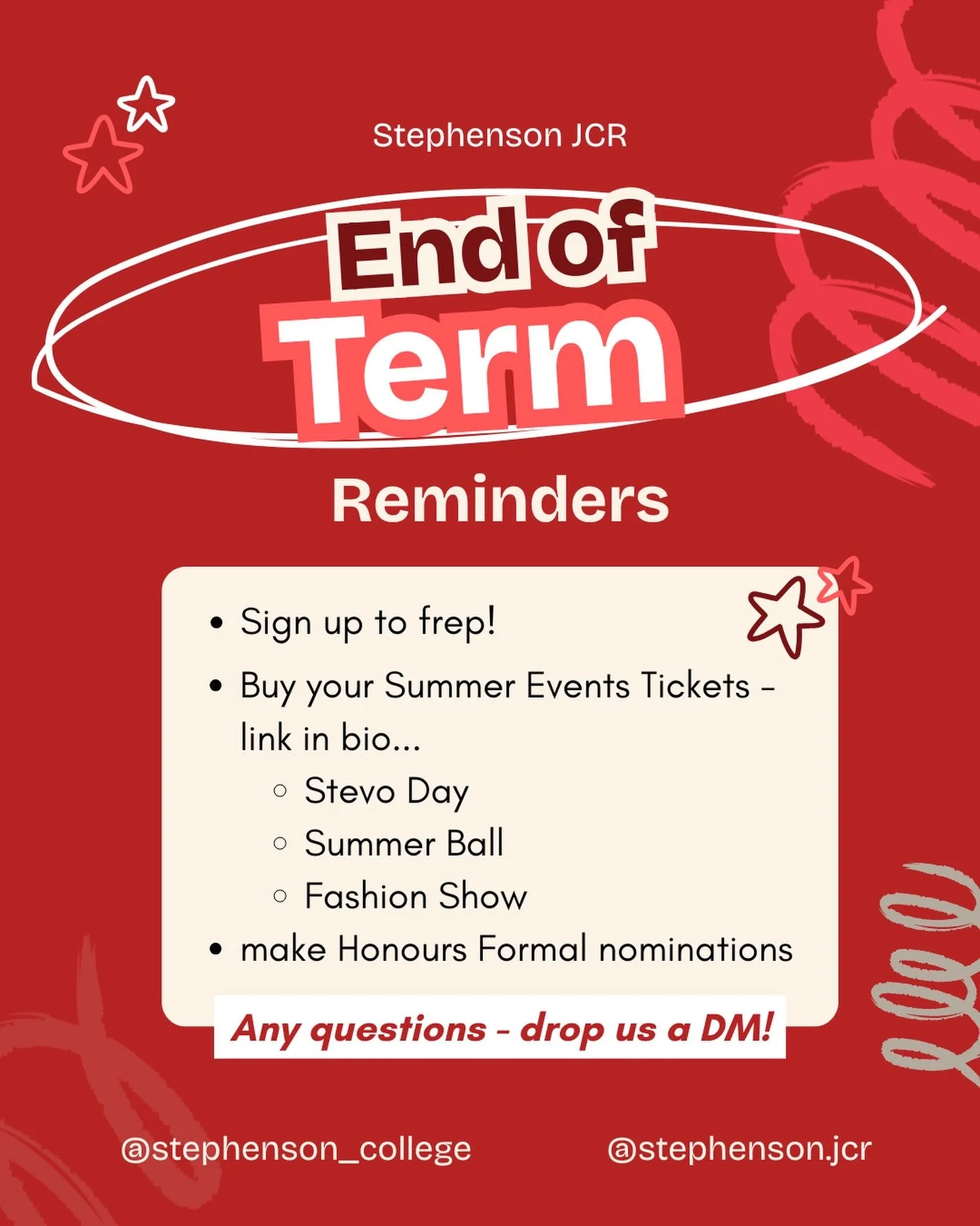 With the end of Epiphany term here are just a few reminders ahead of next term! ⭐️