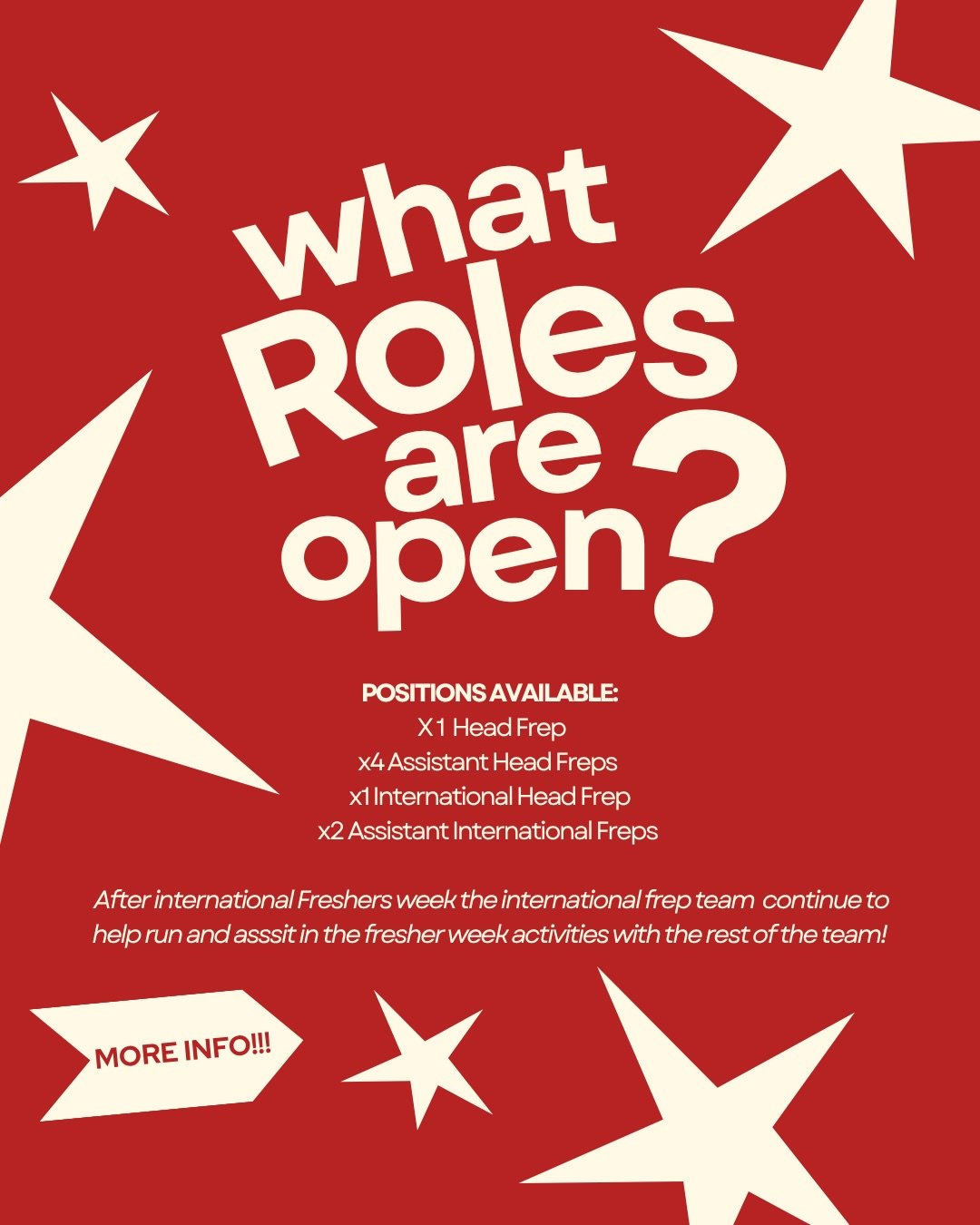 What roles are open on the Frep team for  2026?

Application link in bio