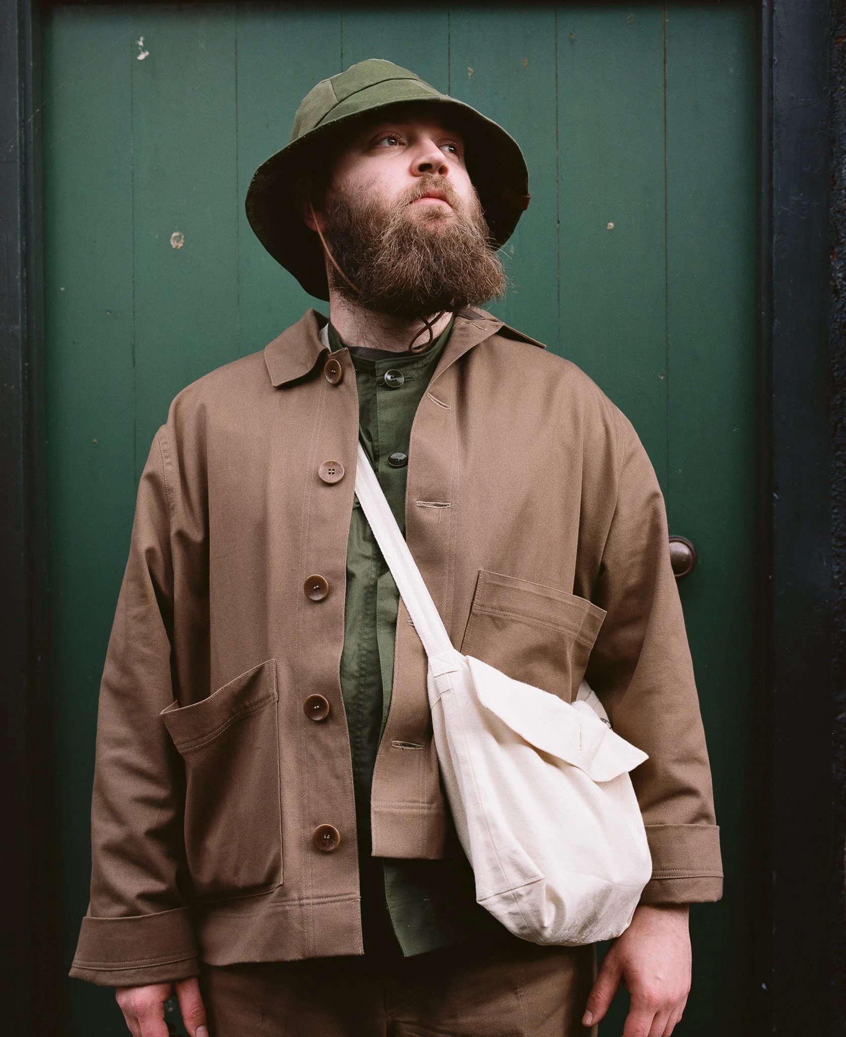 006 JACKET IN TAN CAVALRY TWILL — NEMCEE