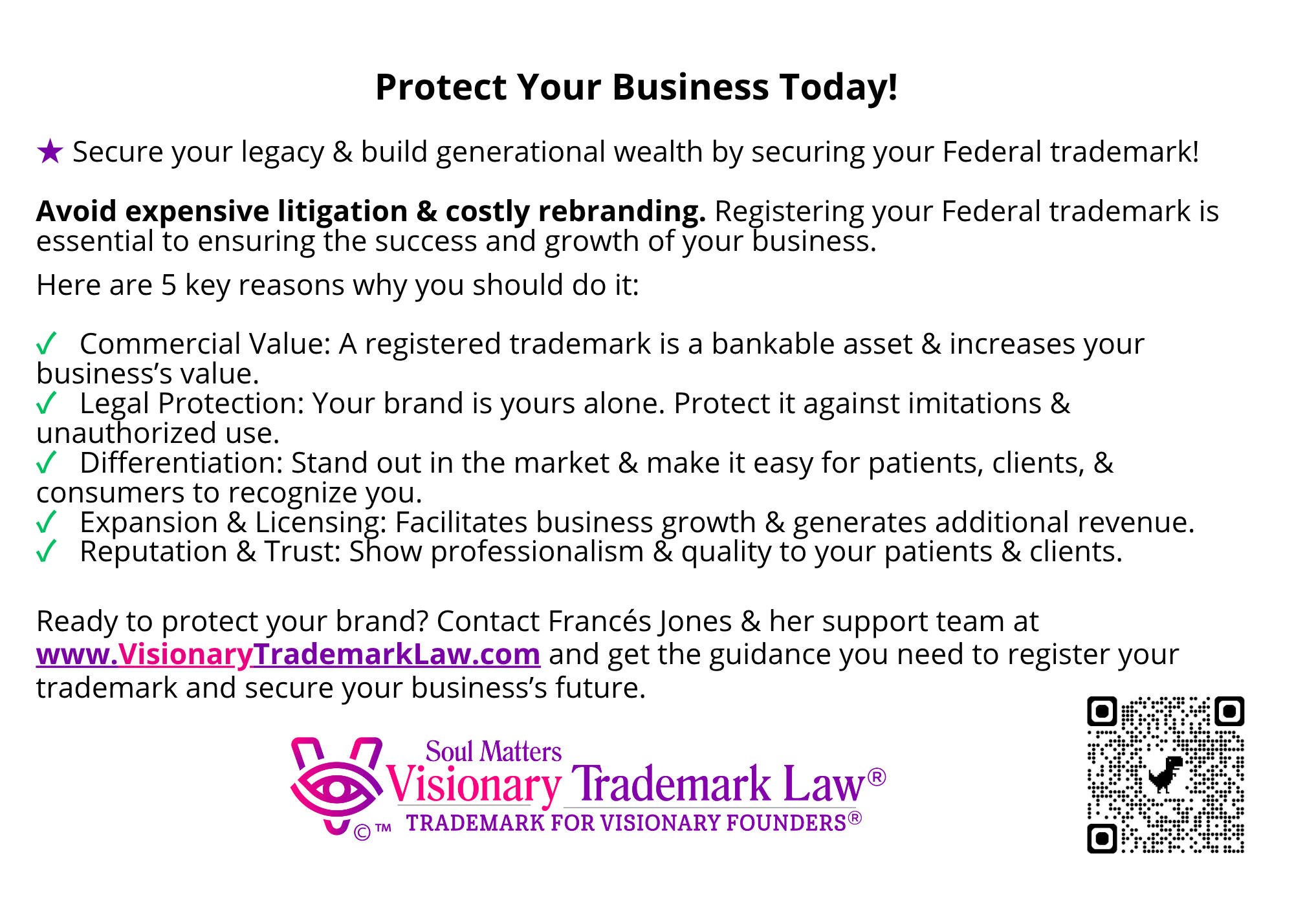 Protect your Business with Soul Matters - Visionary Trademark Law