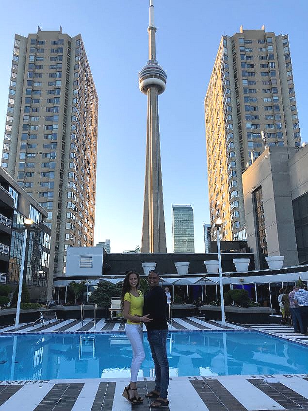 me and my love beside the rooftop pool