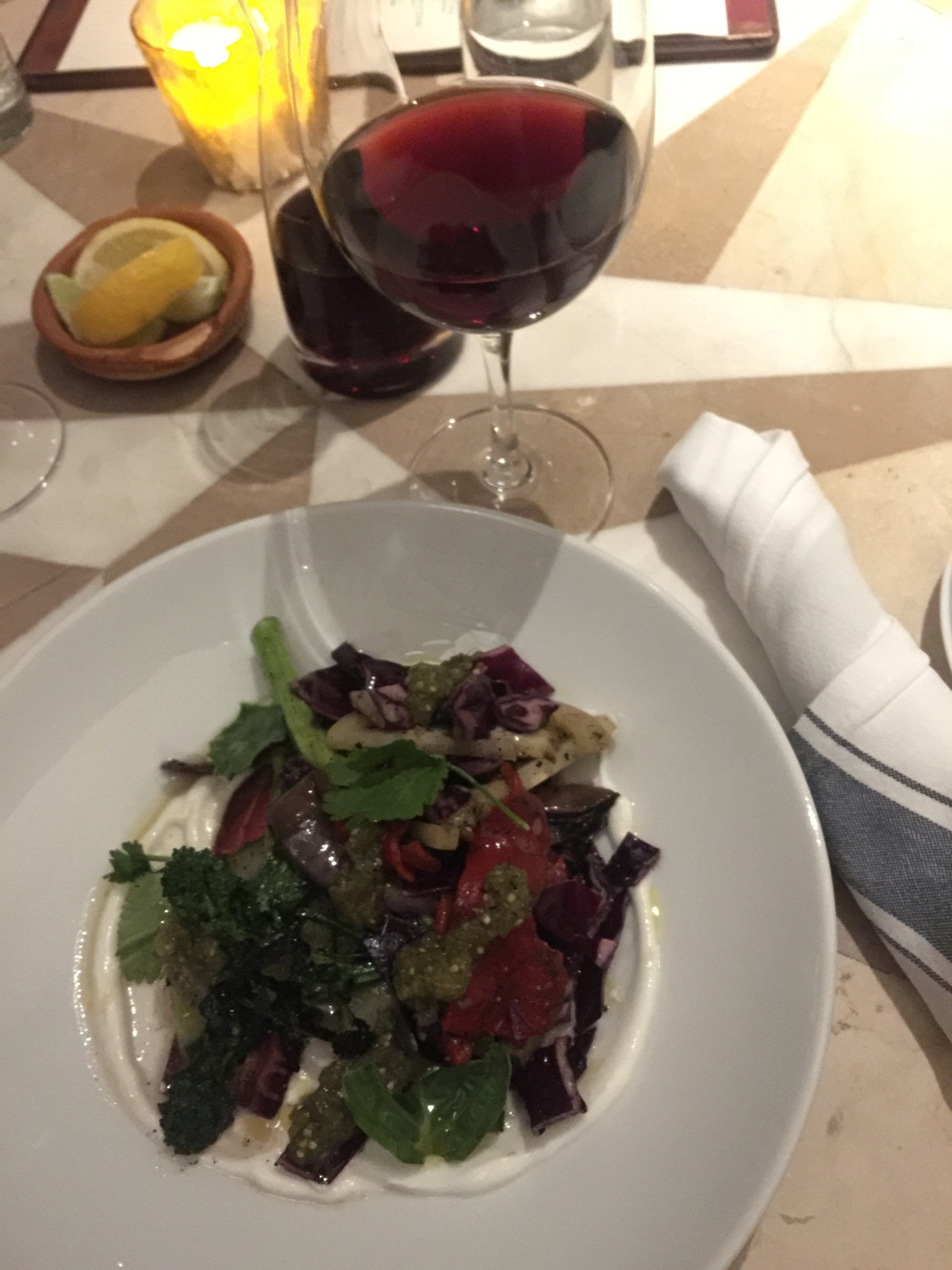 red wine and vegetable salad