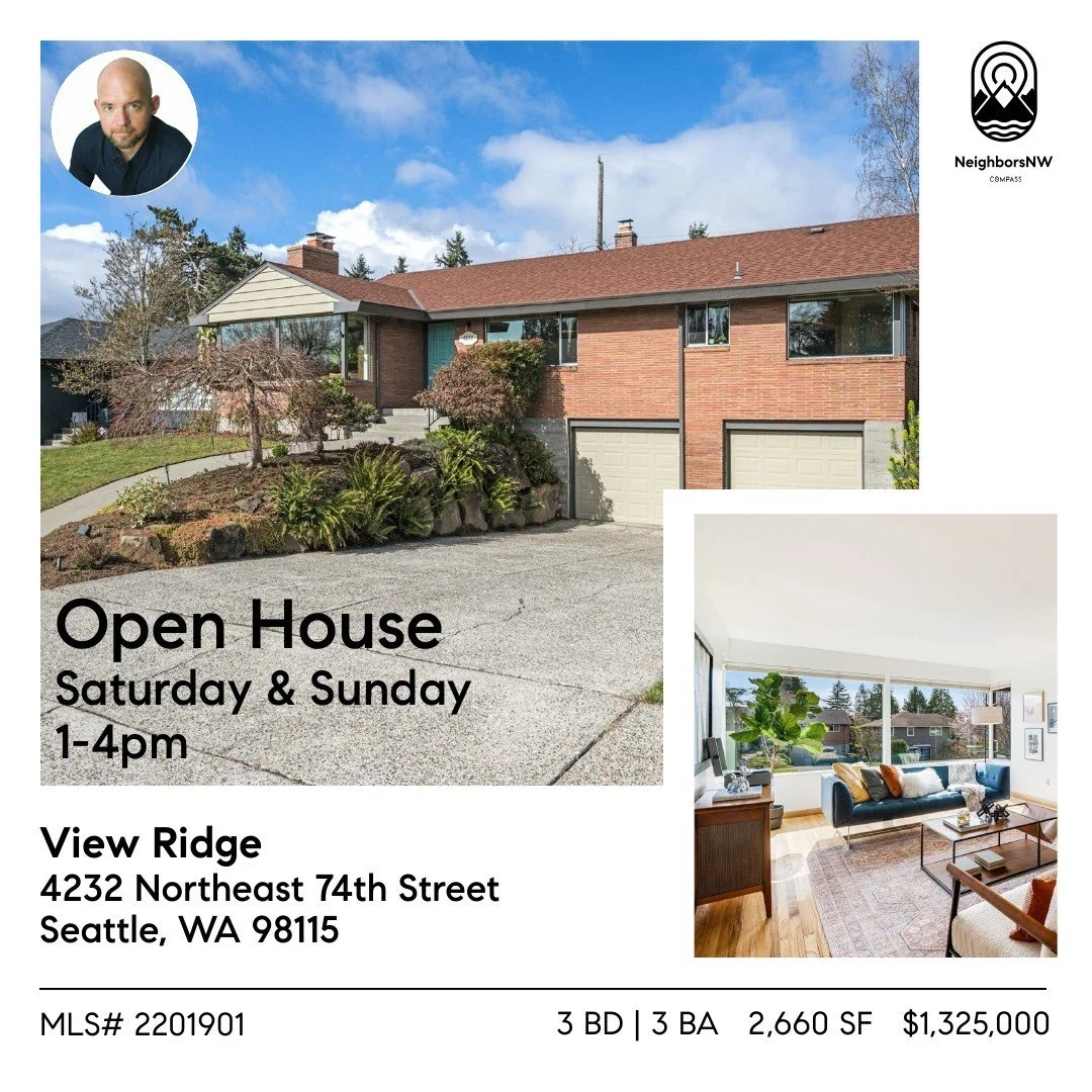 Open House this weekend on my fantastic View Ridge Listing on an amazing street! Saturday and Sunday from 1-4pm. Reviewing offers on 3/19.

*Link in bio

Welcoming 1958 mid-century gem nestled in coveted View Ridge! This 3bd | 2.25ba, 2,660 sqft home