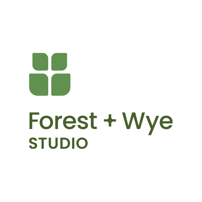 Forest + Wye logo, designed by Stewart Ainslie.