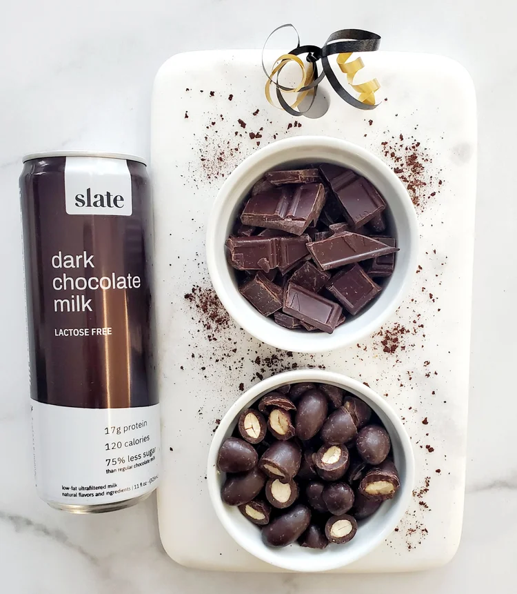 Amazing  Slate Chocolate Milk , Dark Chocolate and Chocolate Covered Almonds