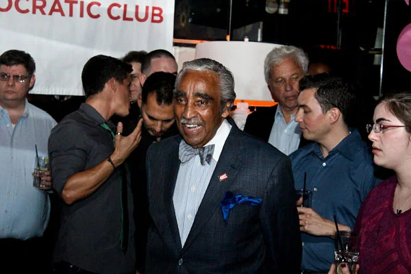 UFT's Political Action Director Paul Egan, Emcee Mike C. Manning, Activist Peter Yacobellis, Congressmember Charles Rangel, Former Public Advocate Mark Green and Board Member Monte Albers de Leon