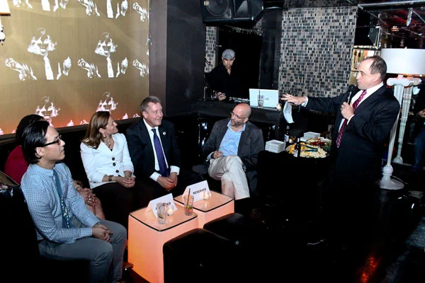 Actor B. D. Wong, Councilmember Melissa Mark-Viverito, Awardee, Queens Councilmember Danny Dromm, Gay City News Founder and Editor Paul Schindler and Club President Allen Roskoff