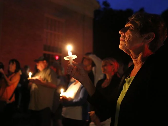"Candles for Clemency" outside of Gov. Cuomo's home