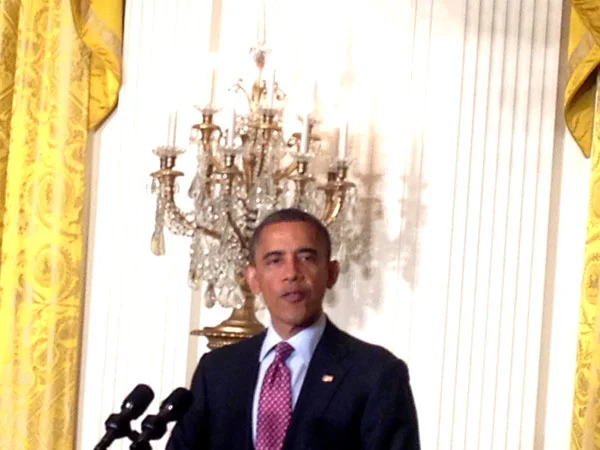 Allen Roskoff, President of Jim Owles Liberal Democratic Club, Celebrating Pride at the White House with President Barack Obama