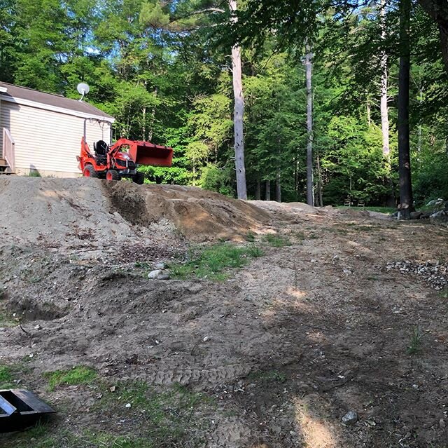 A simple regrade, 100 yards plus of loam to complete this project in candia my.