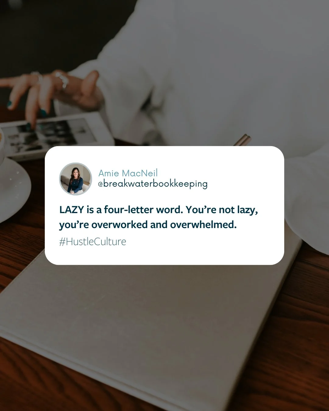 FYI: You're not lazy.⁠ ⁠ ⁠
⁠
I hear this all the time, &quot;I just get lazy and can't stay on top of my books&quot;⁠ ⁠ The reality is, you have too much on your plate and you're feeling guilty that you're not getting as much done as you think you &q