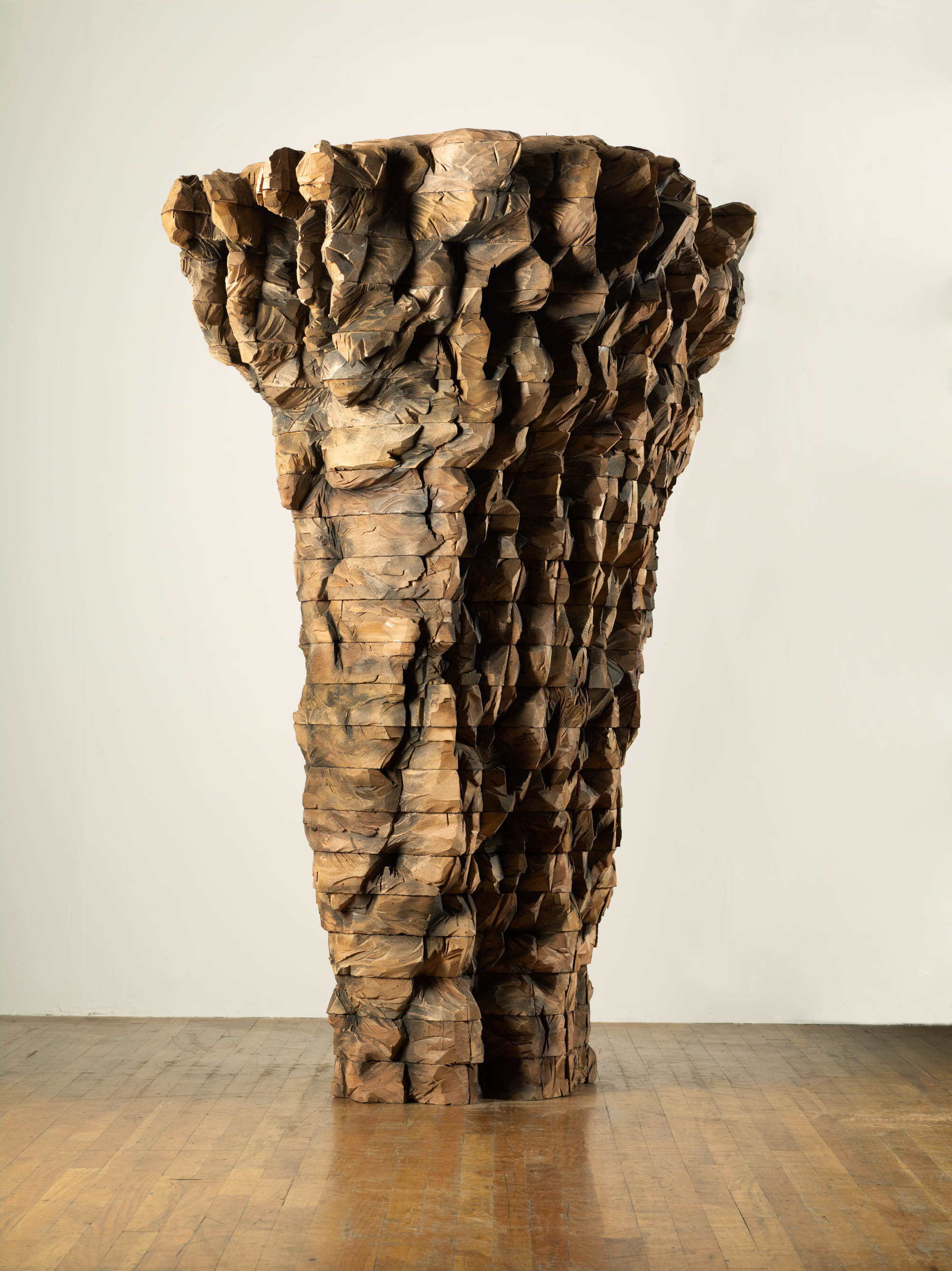       GUNDA , 2018 Cedar and graphite 83 x 51 x 45 in.    MORE IMAGES  