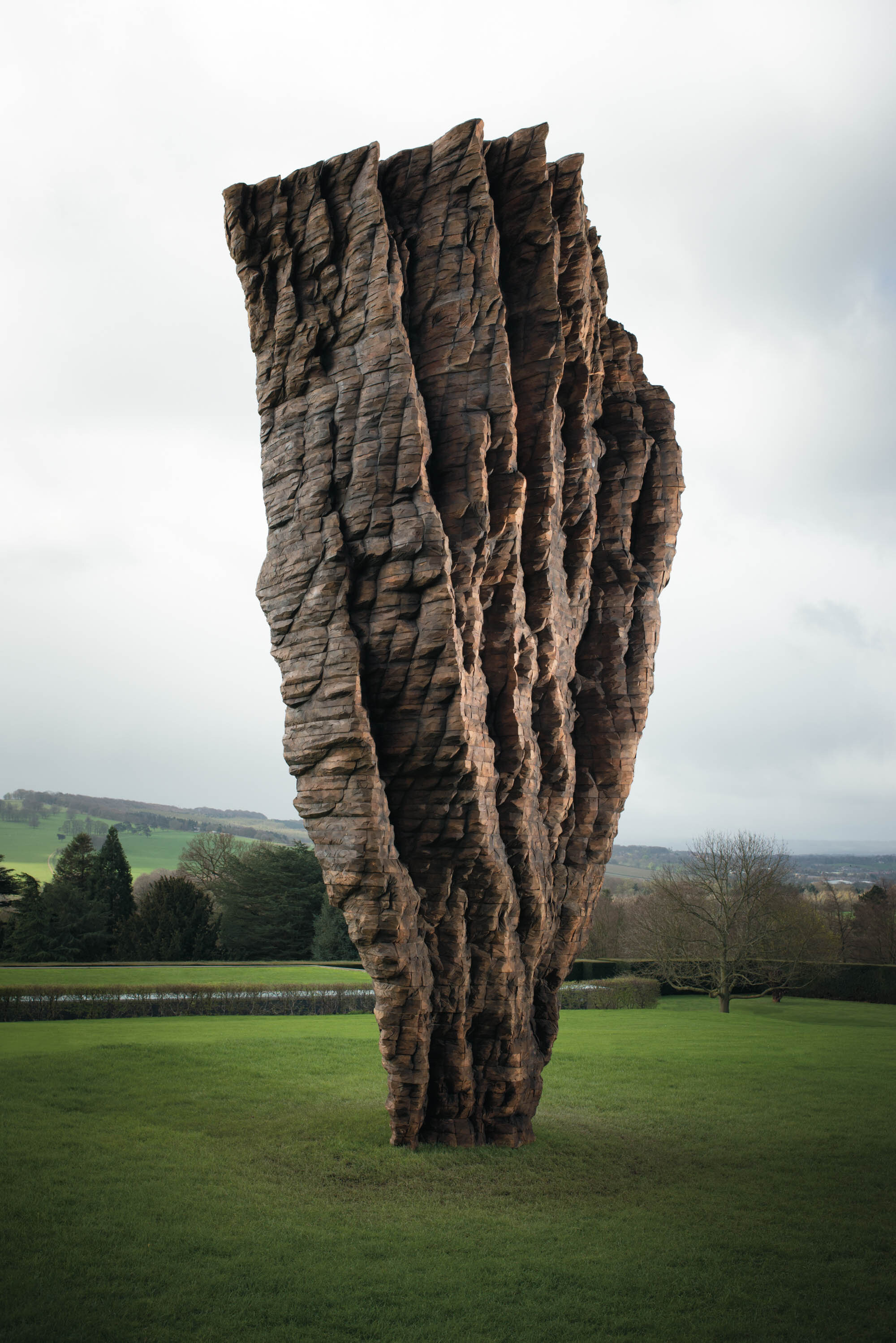       Pierwsza , 2013-14 Cedar and graphite 255 x 113 x 120 in.    MORE IMAGES   Yorkshire Sculpture Park  