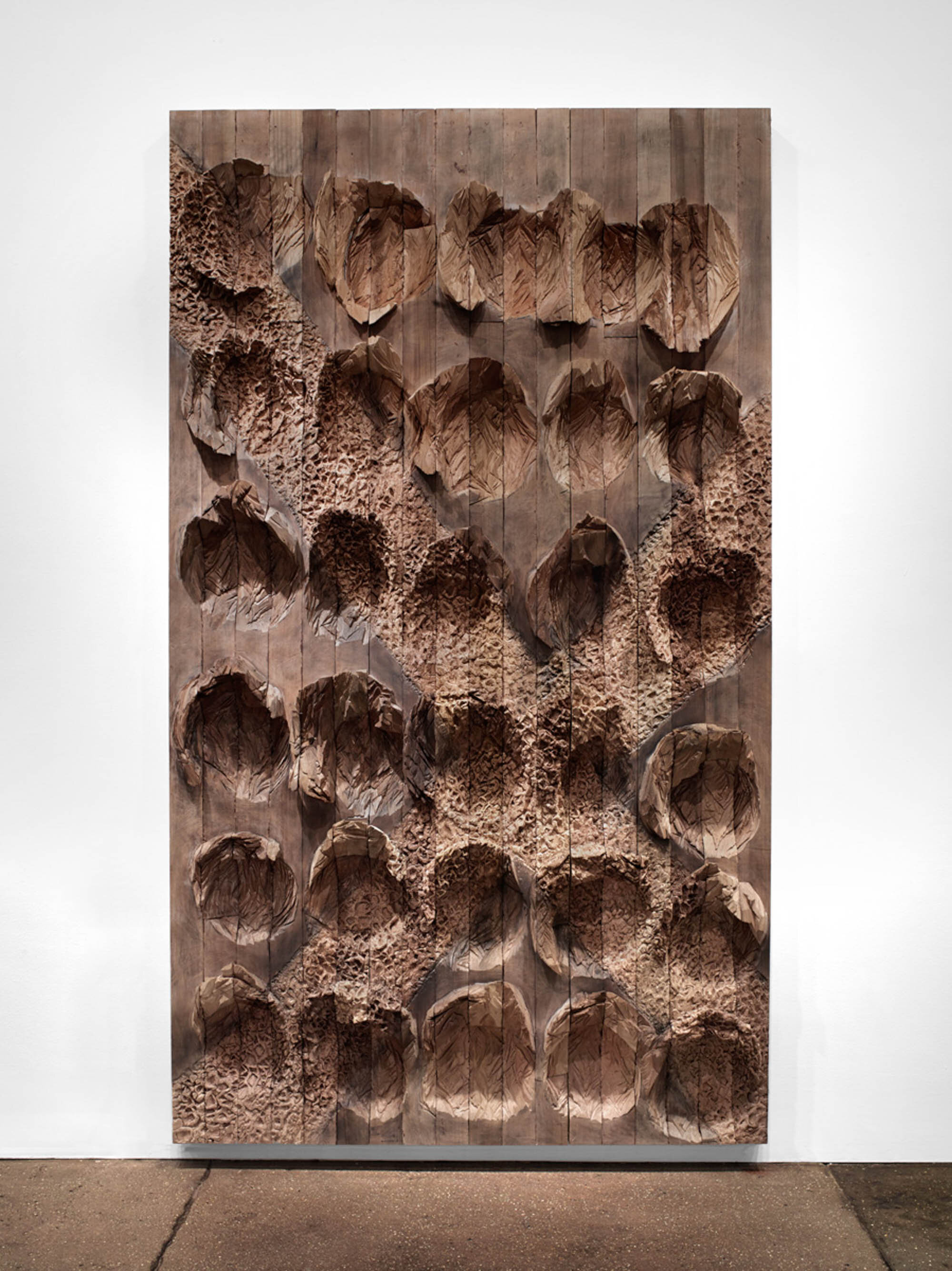       Quarter Moon Crazies , 2014 Cedar and graphite 108 x 59 x 7 in.    MORE IMAGES   Galerie Lelong &amp; Co.  