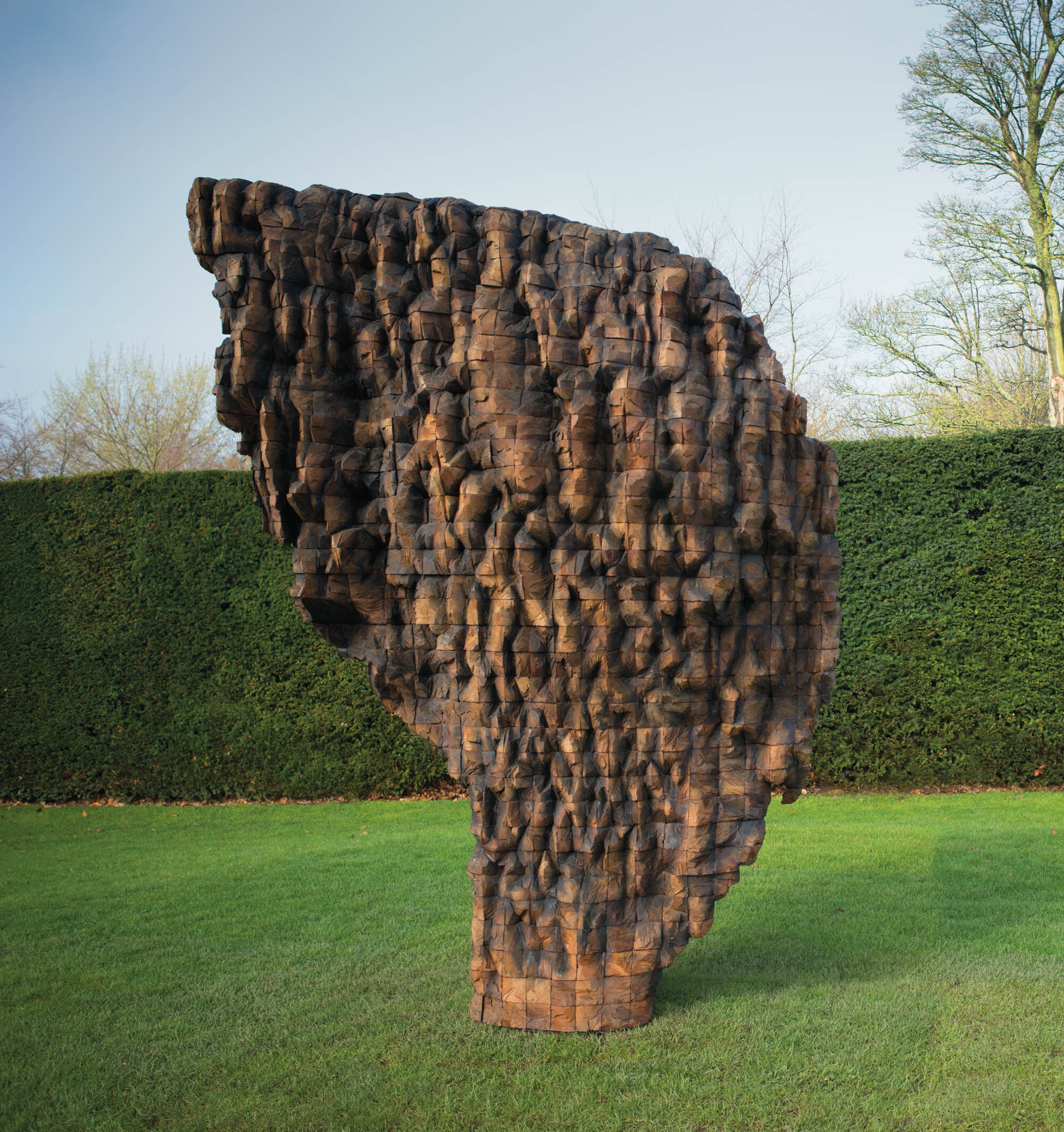       Scratch , 2013-14 Cedar and graphite 114 x 87 x 64 in.    MORE IMAGES   Yorkshire Sculpture Park   Venice Biennale  